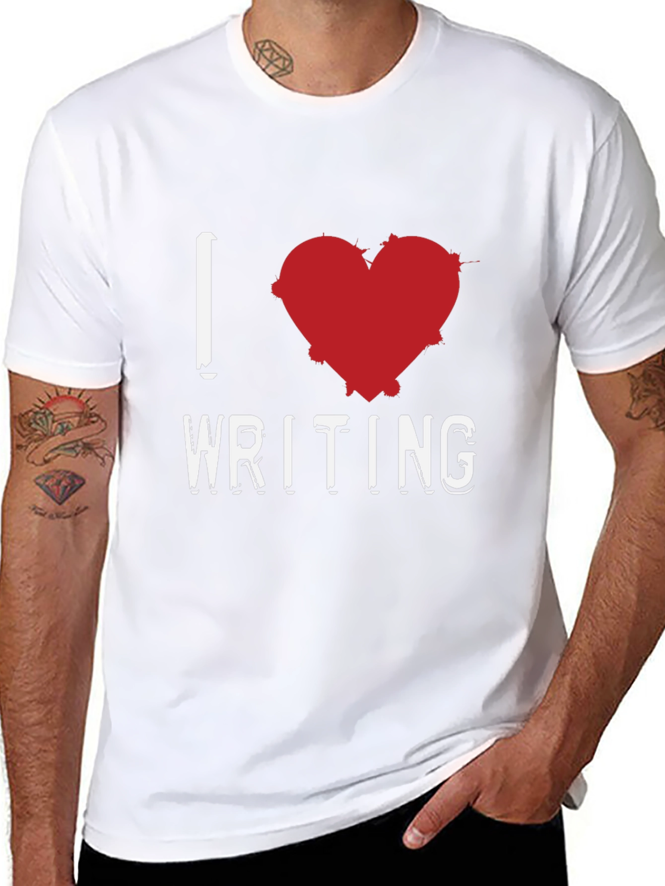I Love Writing Graphic T-Shirt - Black