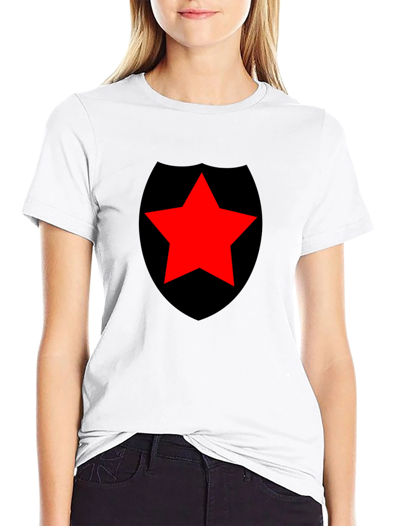 Red Star Shield Black T-Shirt