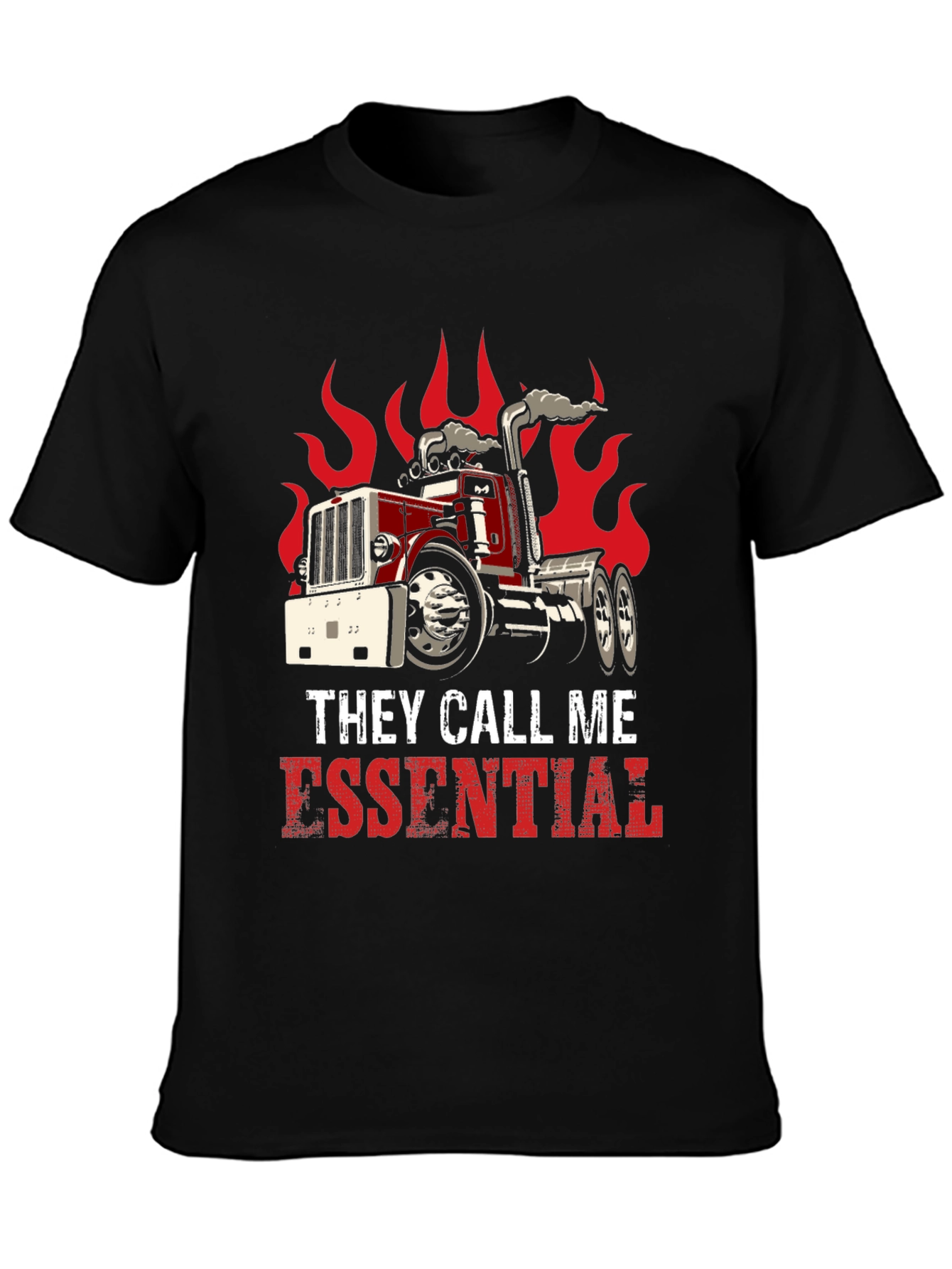 Essential Trucker T-Shirt: Red Hot Design