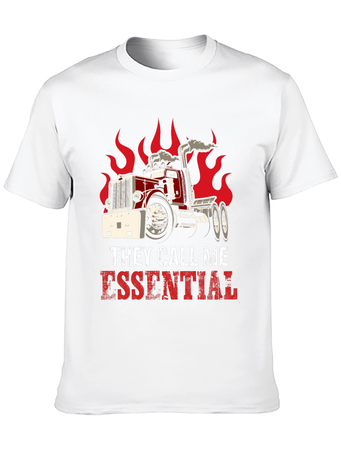 Essential Trucker T-Shirt: Red Hot Design