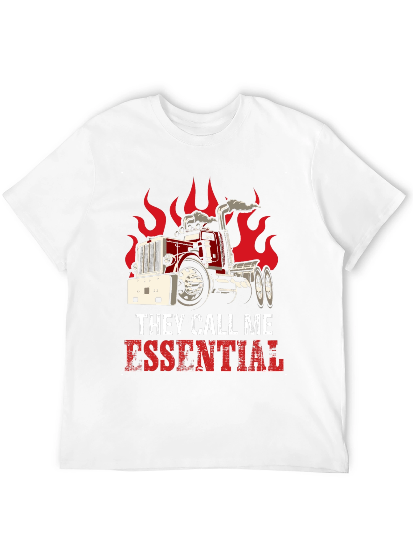 Essential Trucker T-Shirt: Red Hot Design