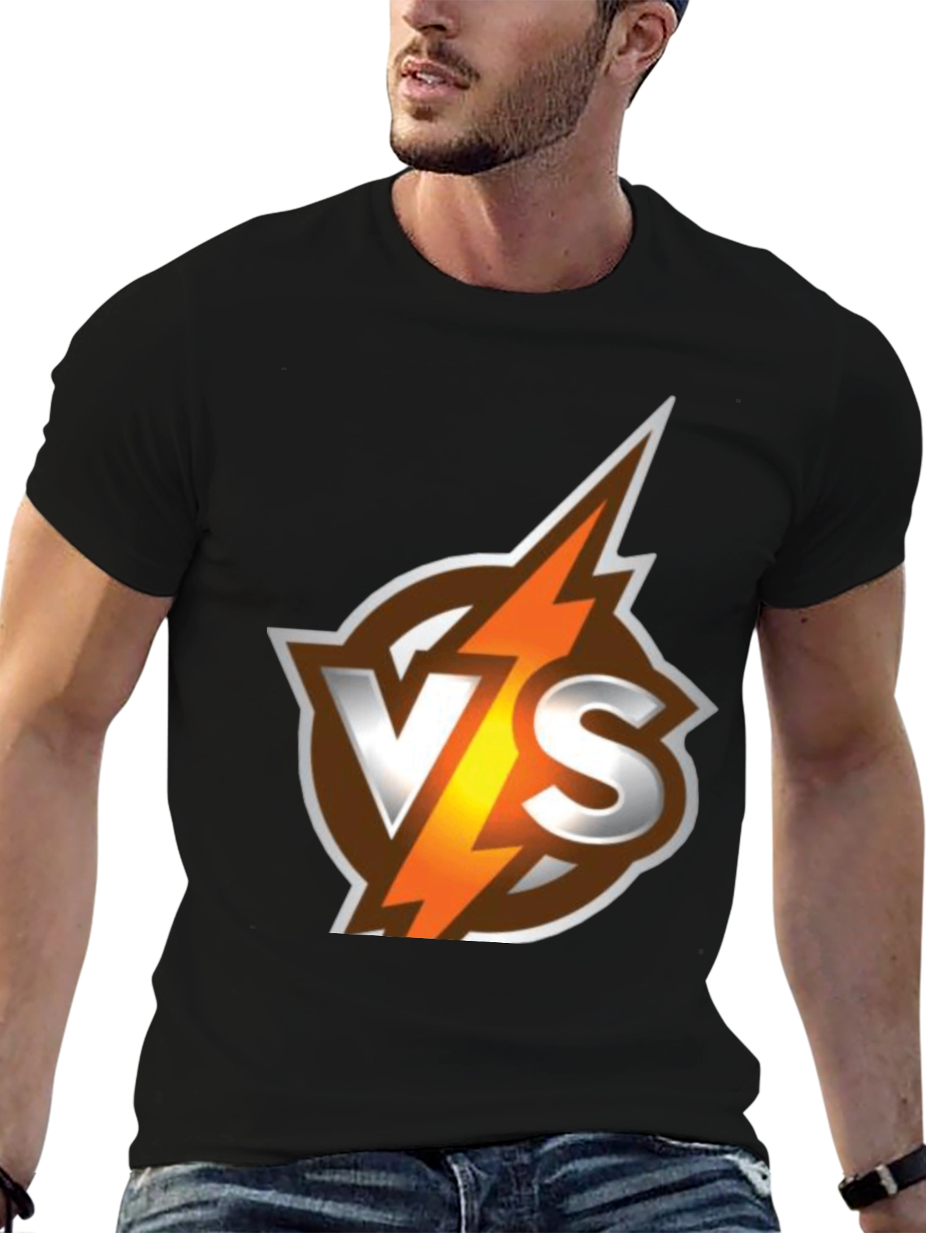 VS Lightning Bolt Graphic Tee - Cool Casual Shirt