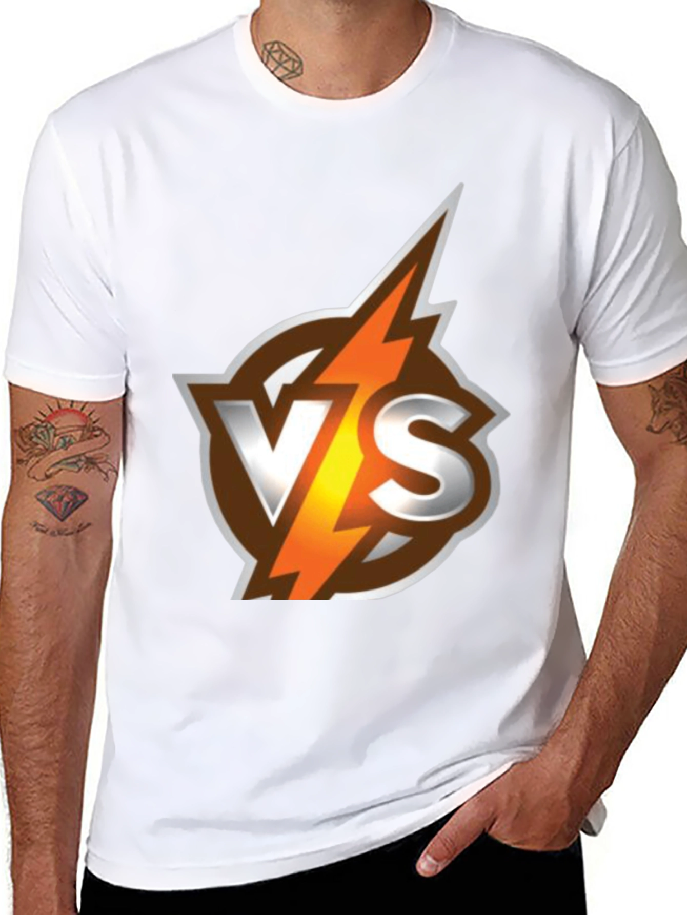 VS Lightning Bolt Graphic Tee - Cool Casual Shirt