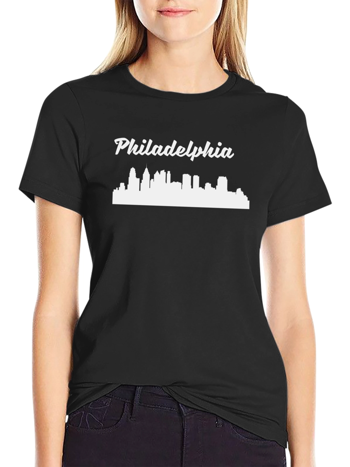Philadelphia Skyline T-Shirt - Black Graphic Tee