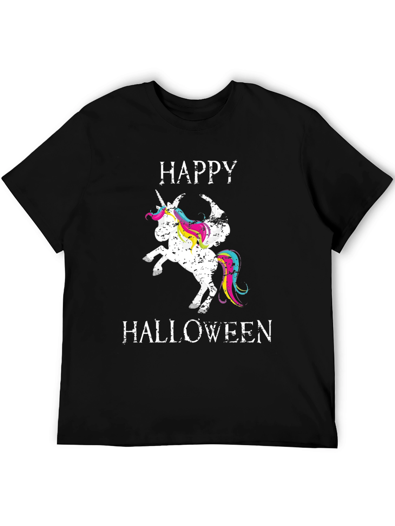 Happy Halloween Unicorn Black T-Shirt
