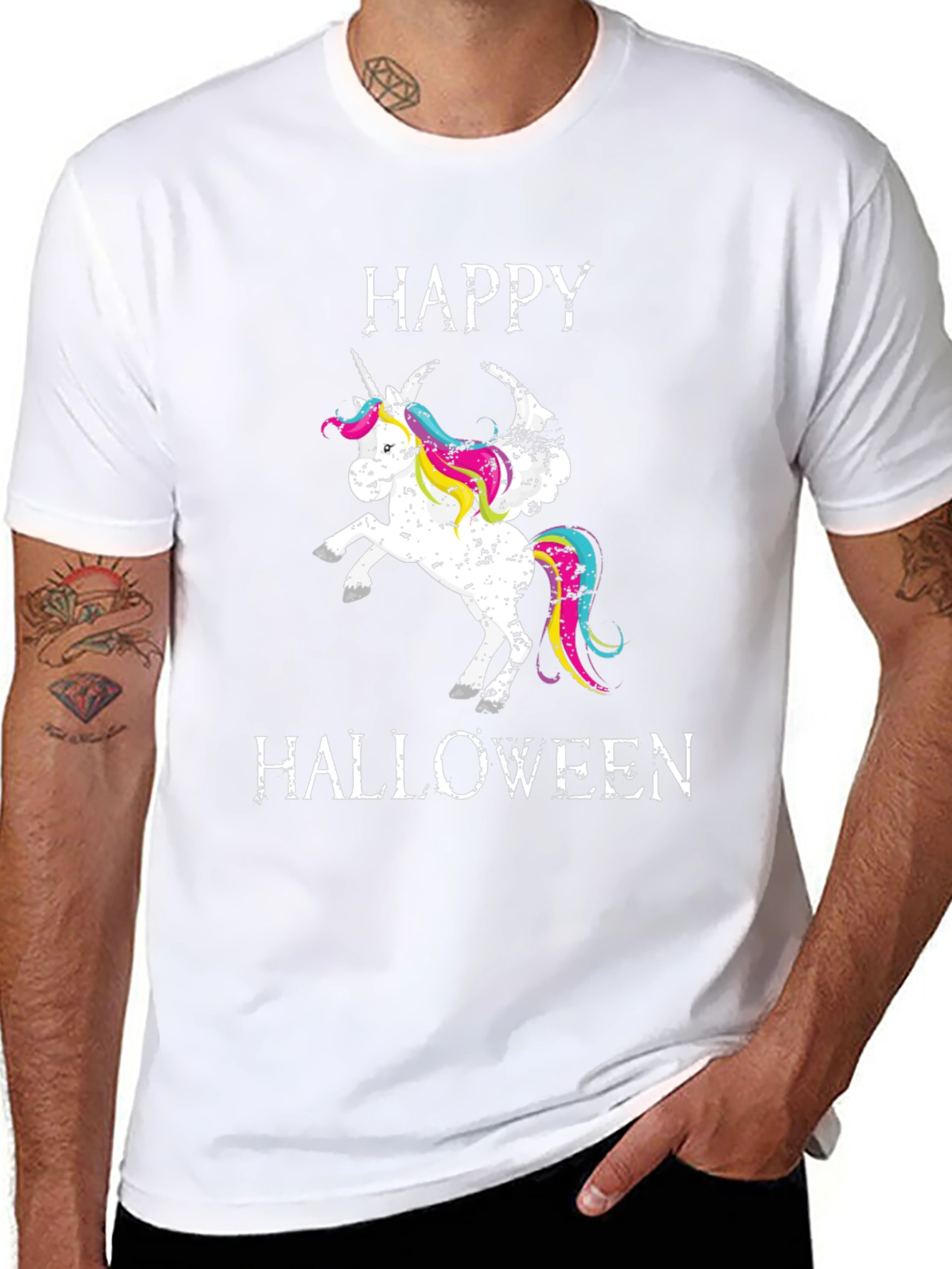 Happy Halloween Unicorn Black T-Shirt
