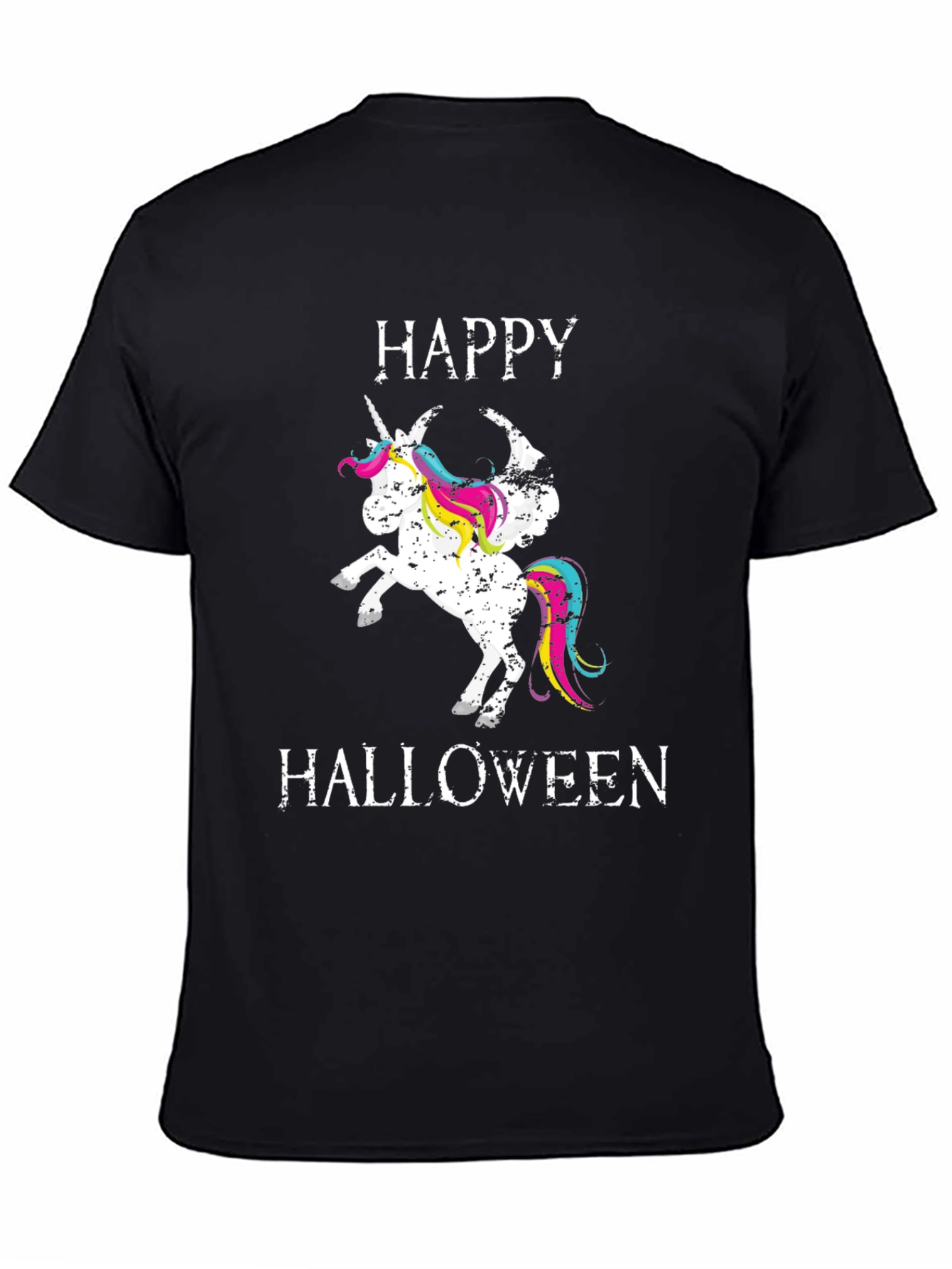 Happy Halloween Unicorn Black T-Shirt