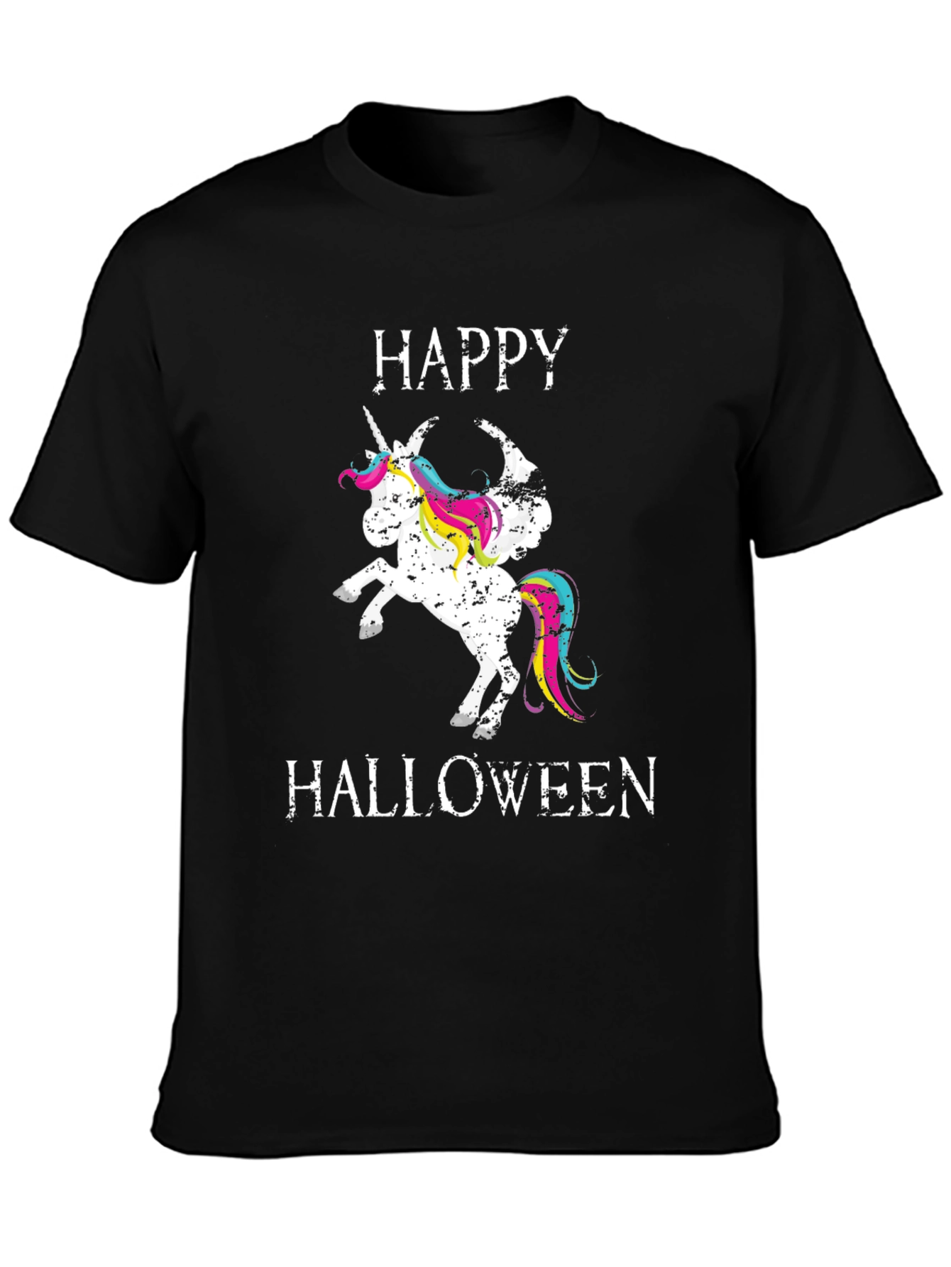 Happy Halloween Unicorn Black T-Shirt