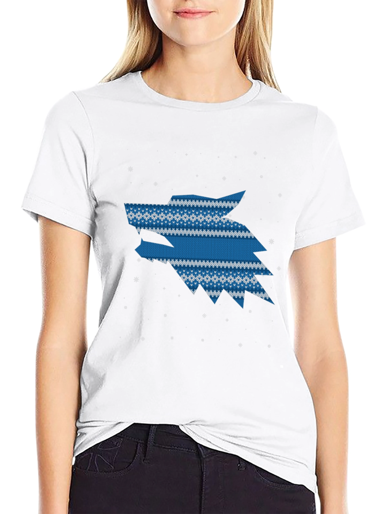 Wolf Knit Pattern T-Shirt - Winter Style Tee