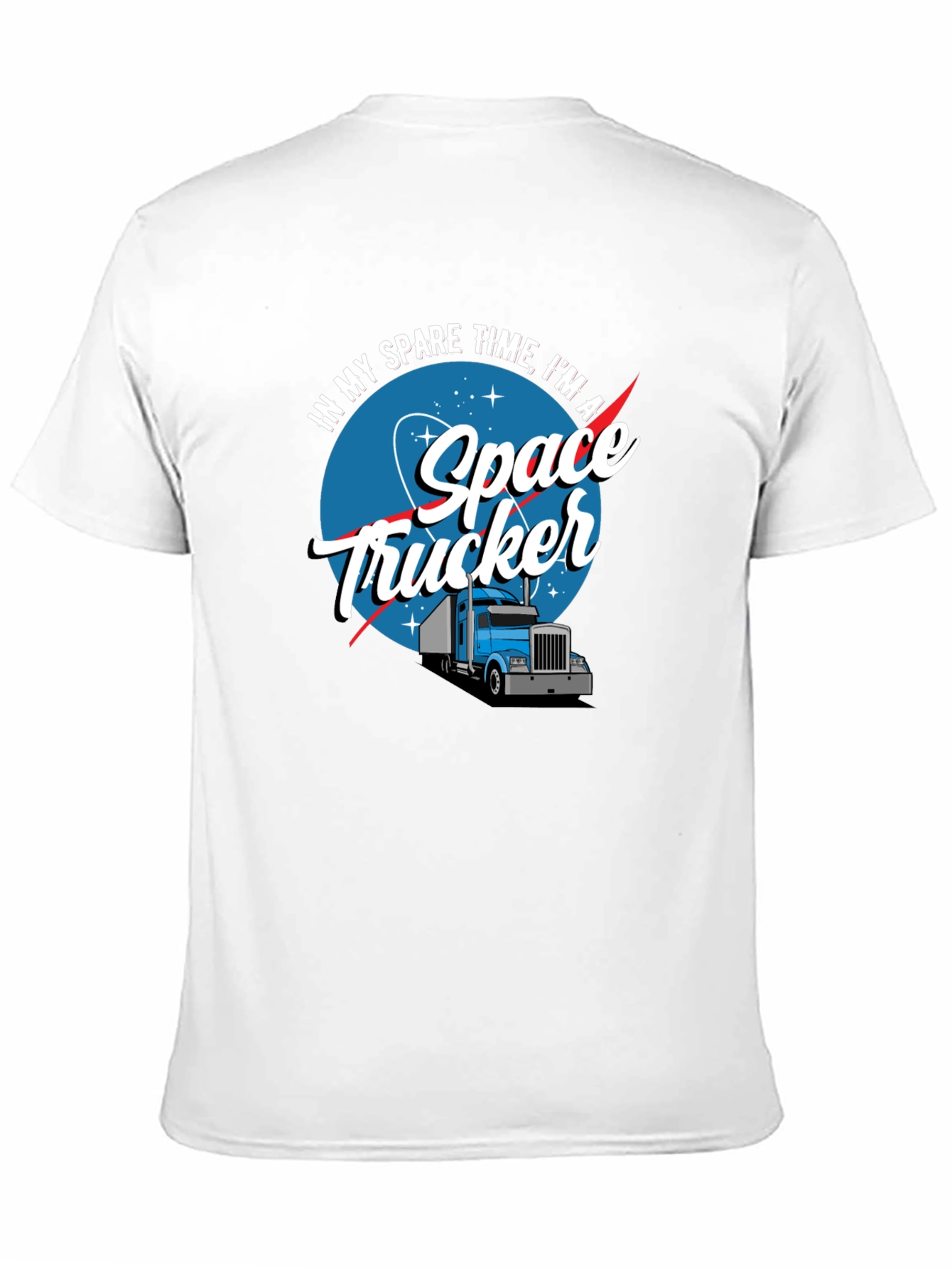 Space Trucker Graphic T-Shirt - Funny Novelty Tee