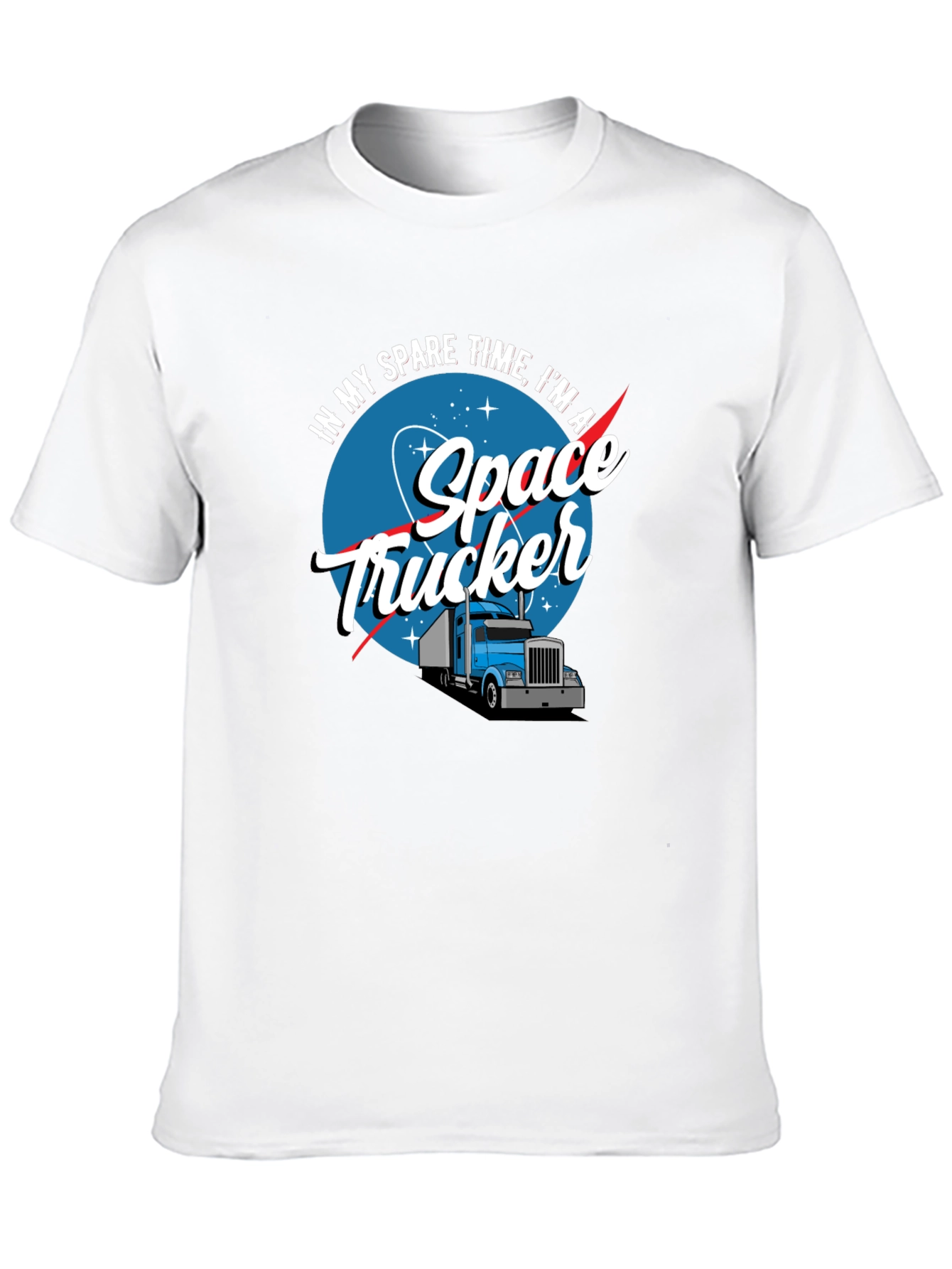 Space Trucker Graphic T-Shirt - Funny Novelty Tee