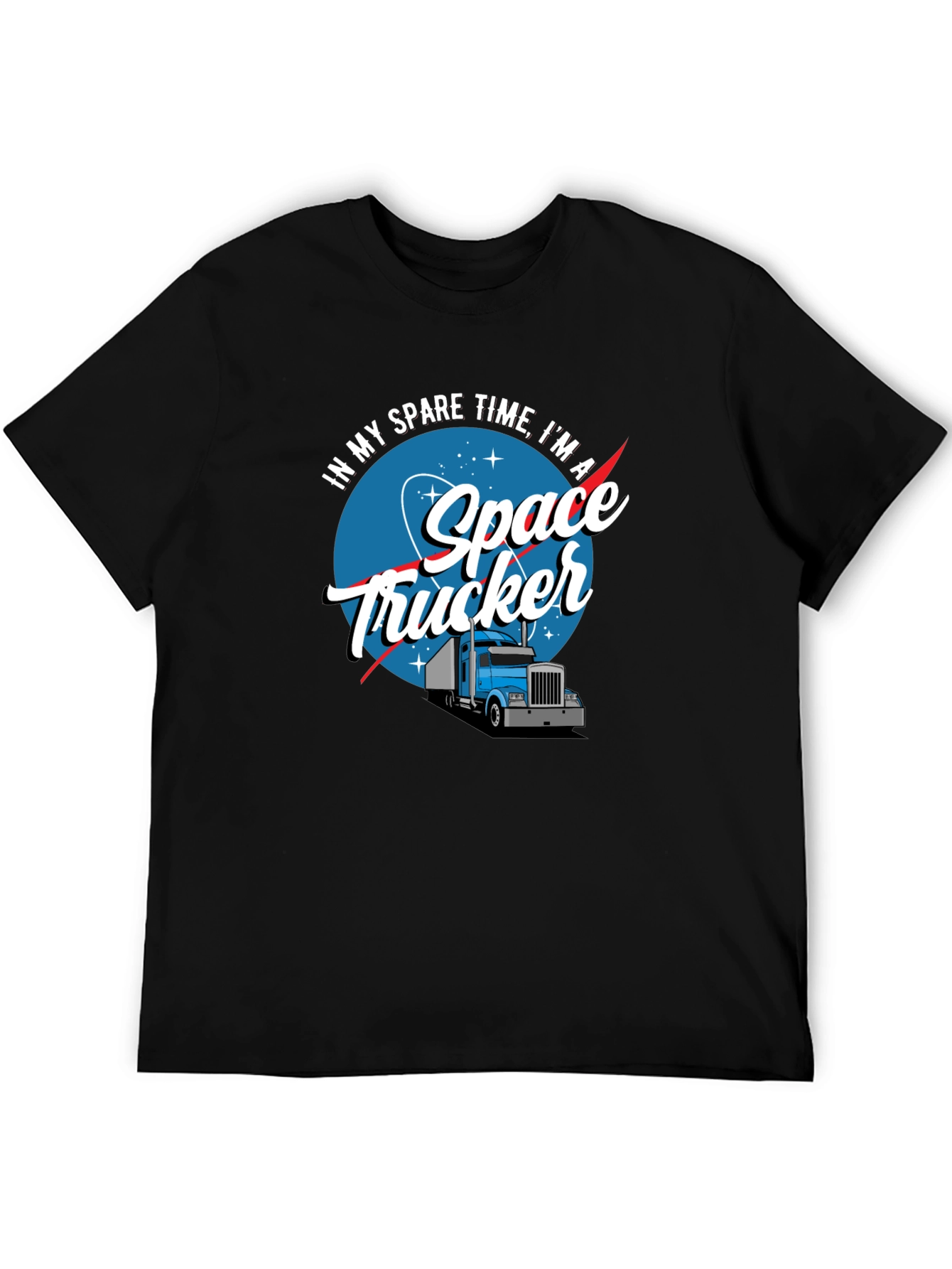 Space Trucker Graphic T-Shirt - Funny Novelty Tee