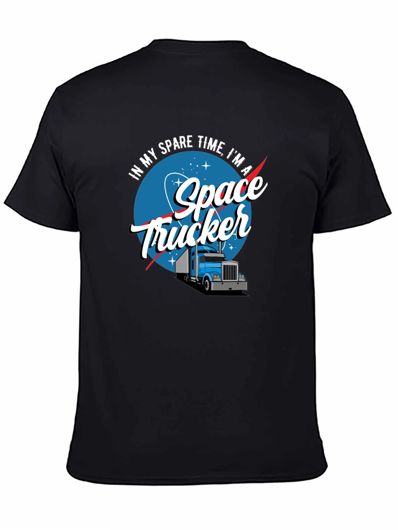 Space Trucker Graphic T-Shirt - Funny Novelty Tee