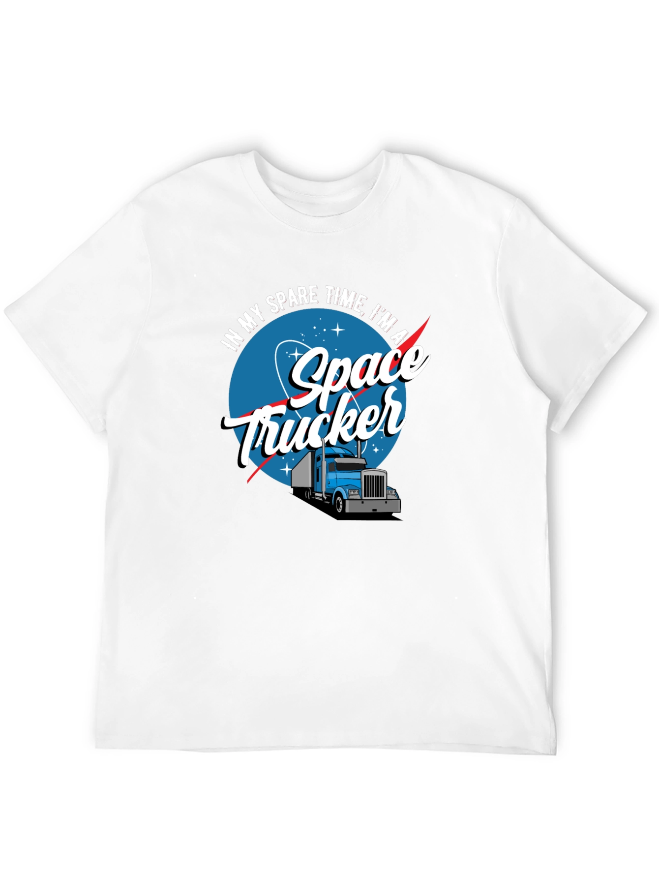 Space Trucker Graphic T-Shirt - Funny Novelty Tee