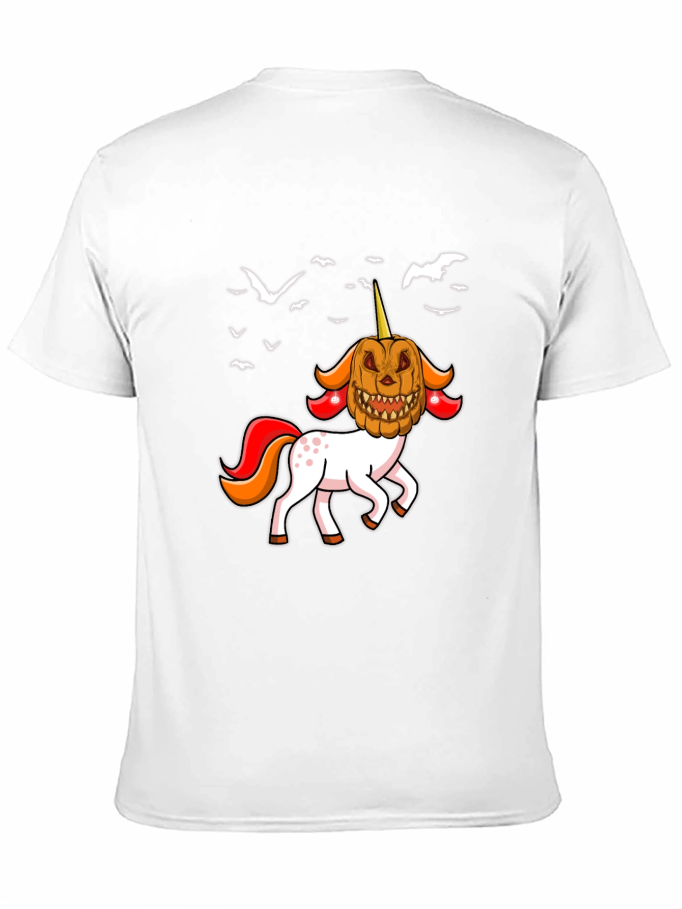 Halloween Unicorn Pumpkin Head Graphic T-Shirt