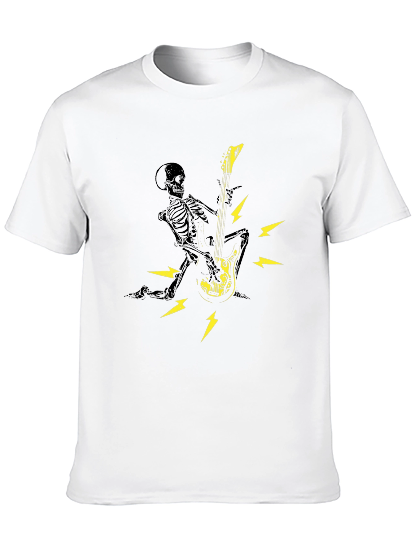 Skeleton Guitar Player Graphic T-Shirt