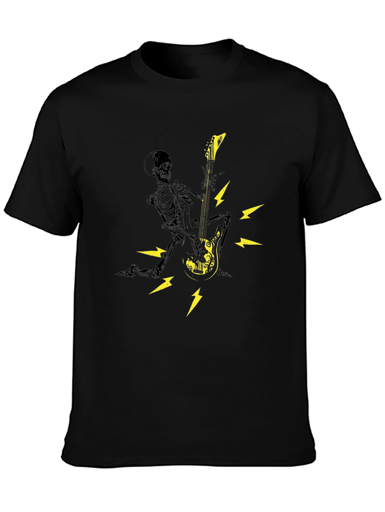 Skeleton Guitar Player Graphic T-Shirt