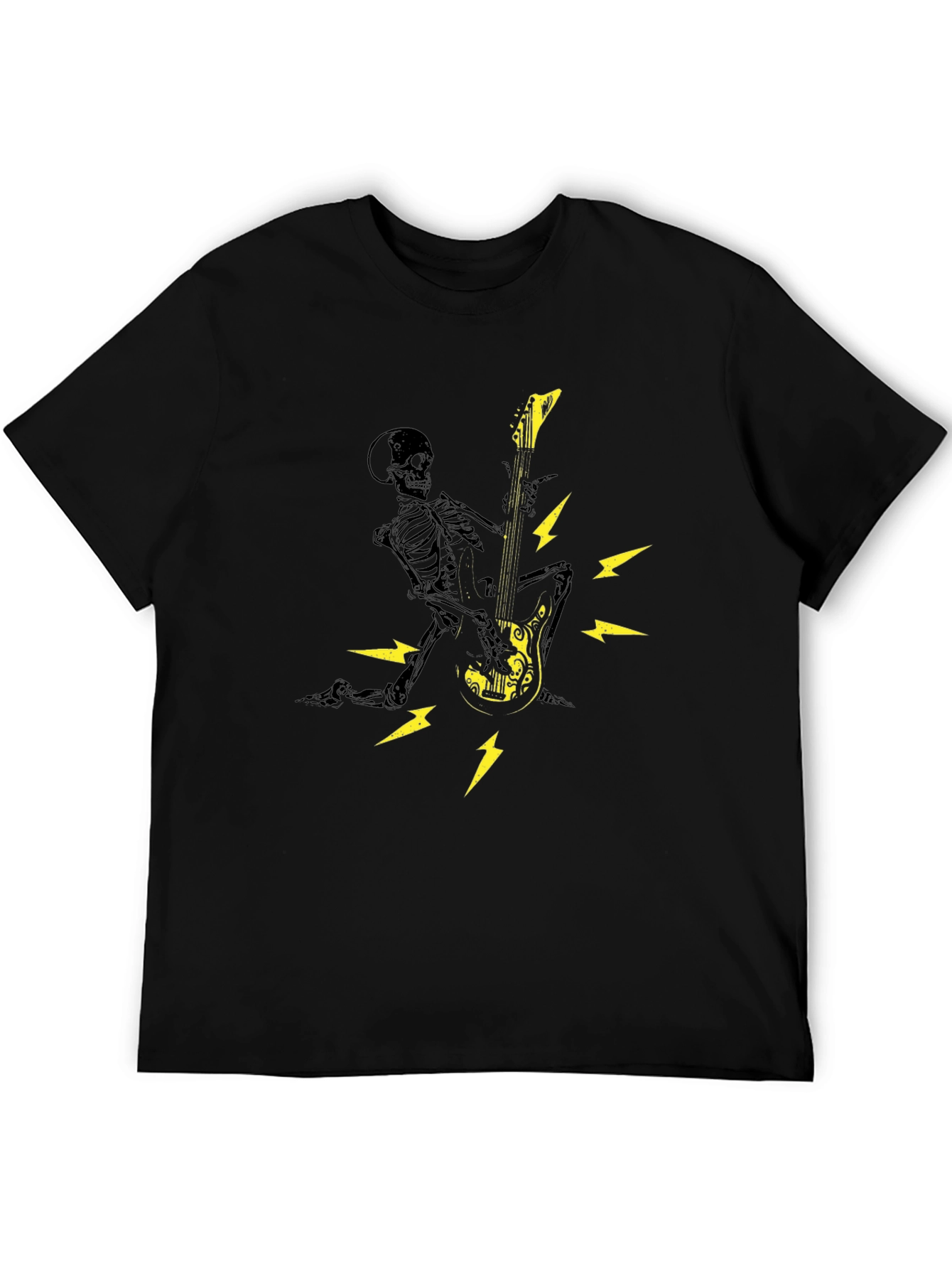 Skeleton Guitar Player Graphic T-Shirt