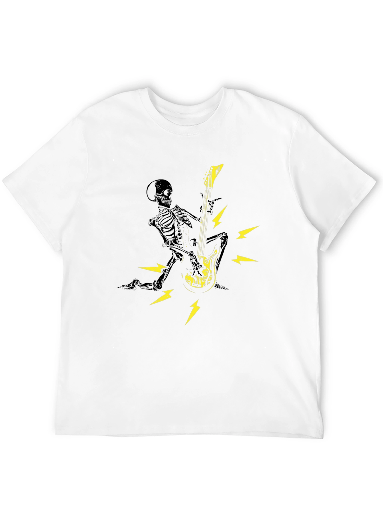 Skeleton Guitar Player Graphic T-Shirt