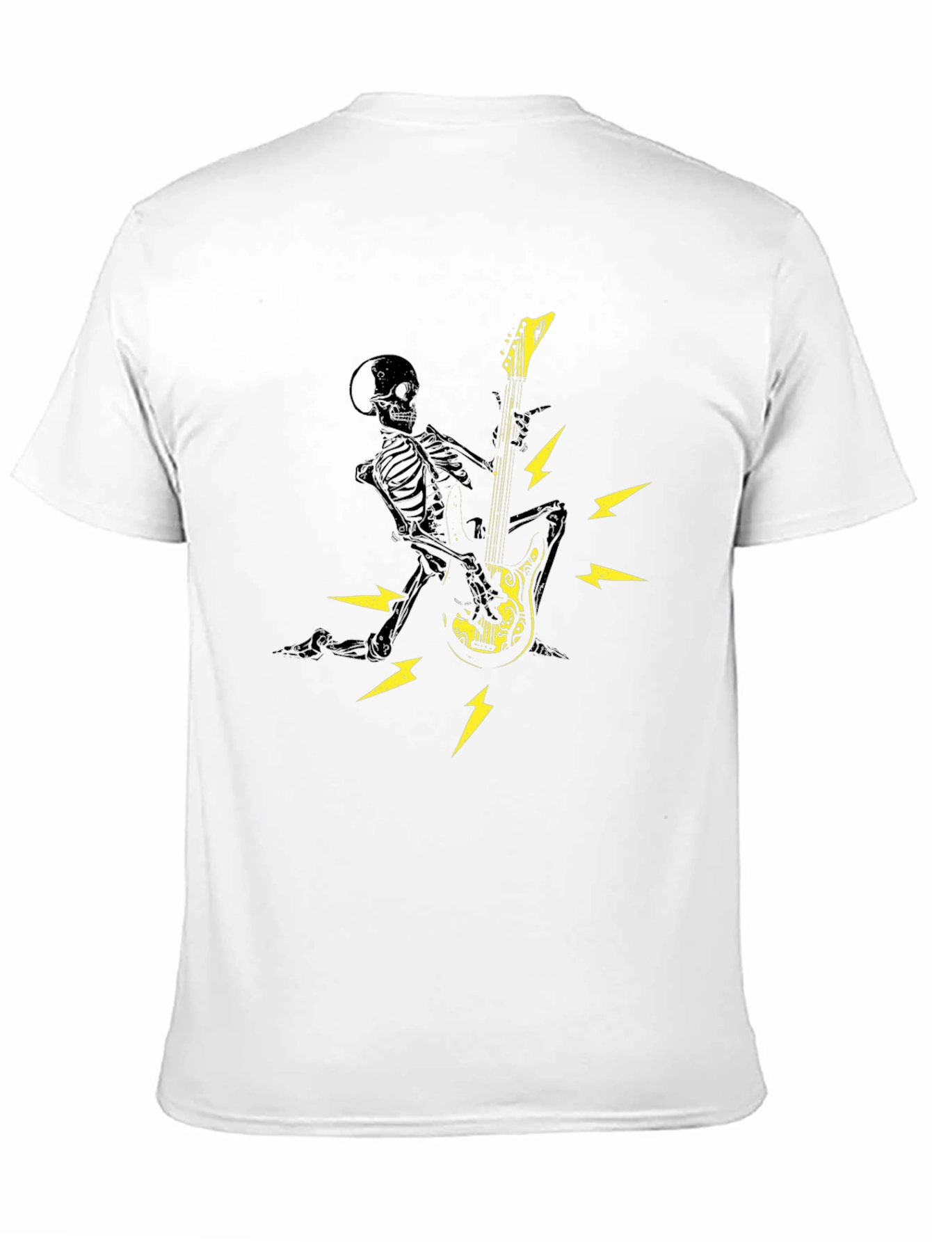 Skeleton Guitar Player Graphic T-Shirt