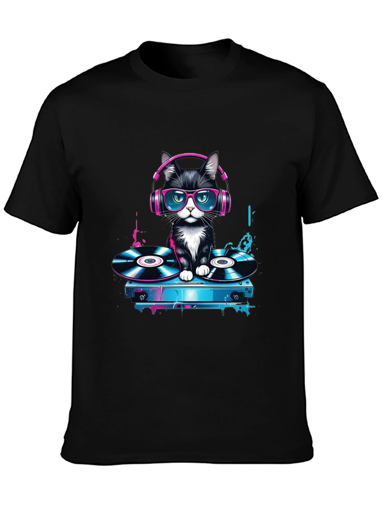DJ Cat T-Shirt: Cool Kitten on Turntables!
