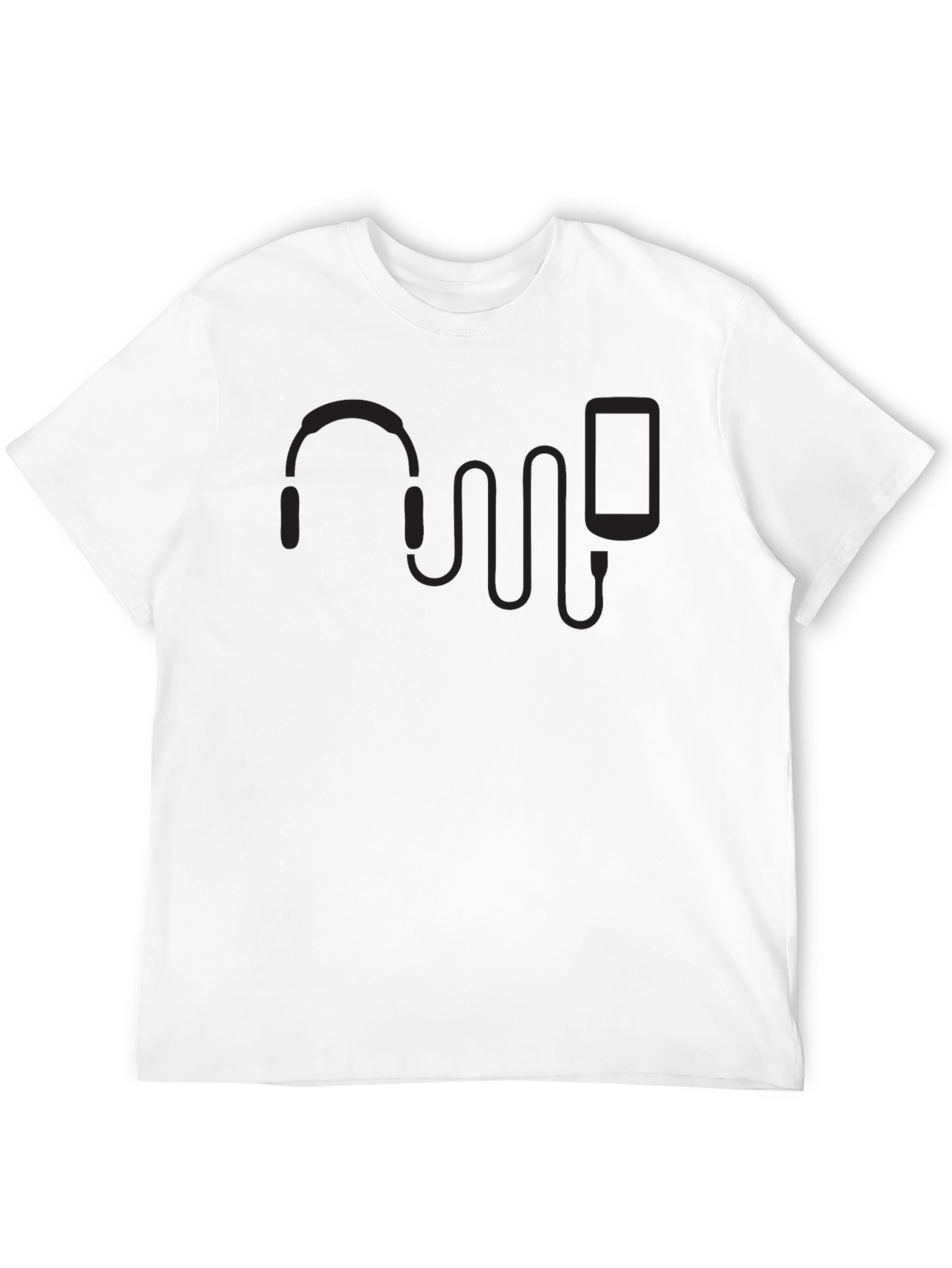 Headphones & Phone Graphic T-Shirt - Music Lover Tee