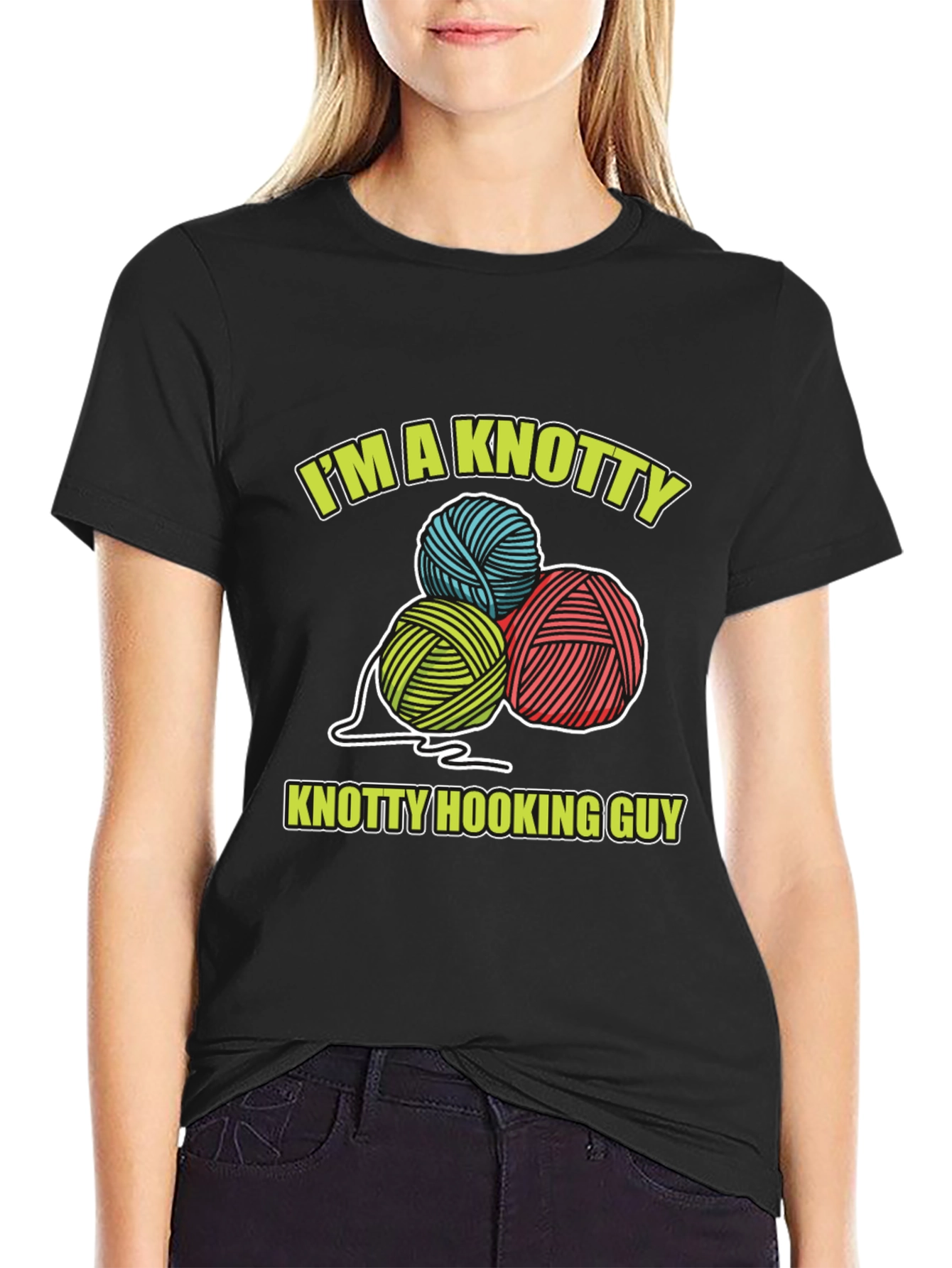 Knotty Hooking Guy T-Shirt - Novelty Knitwear Tee