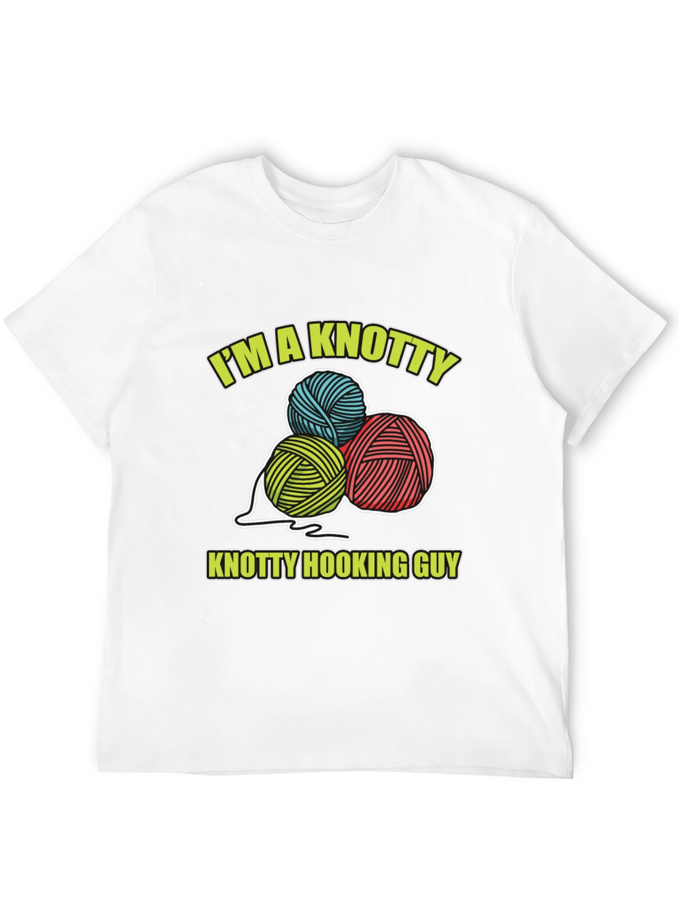 Knotty Hooking Guy T-Shirt - Novelty Knitwear Tee