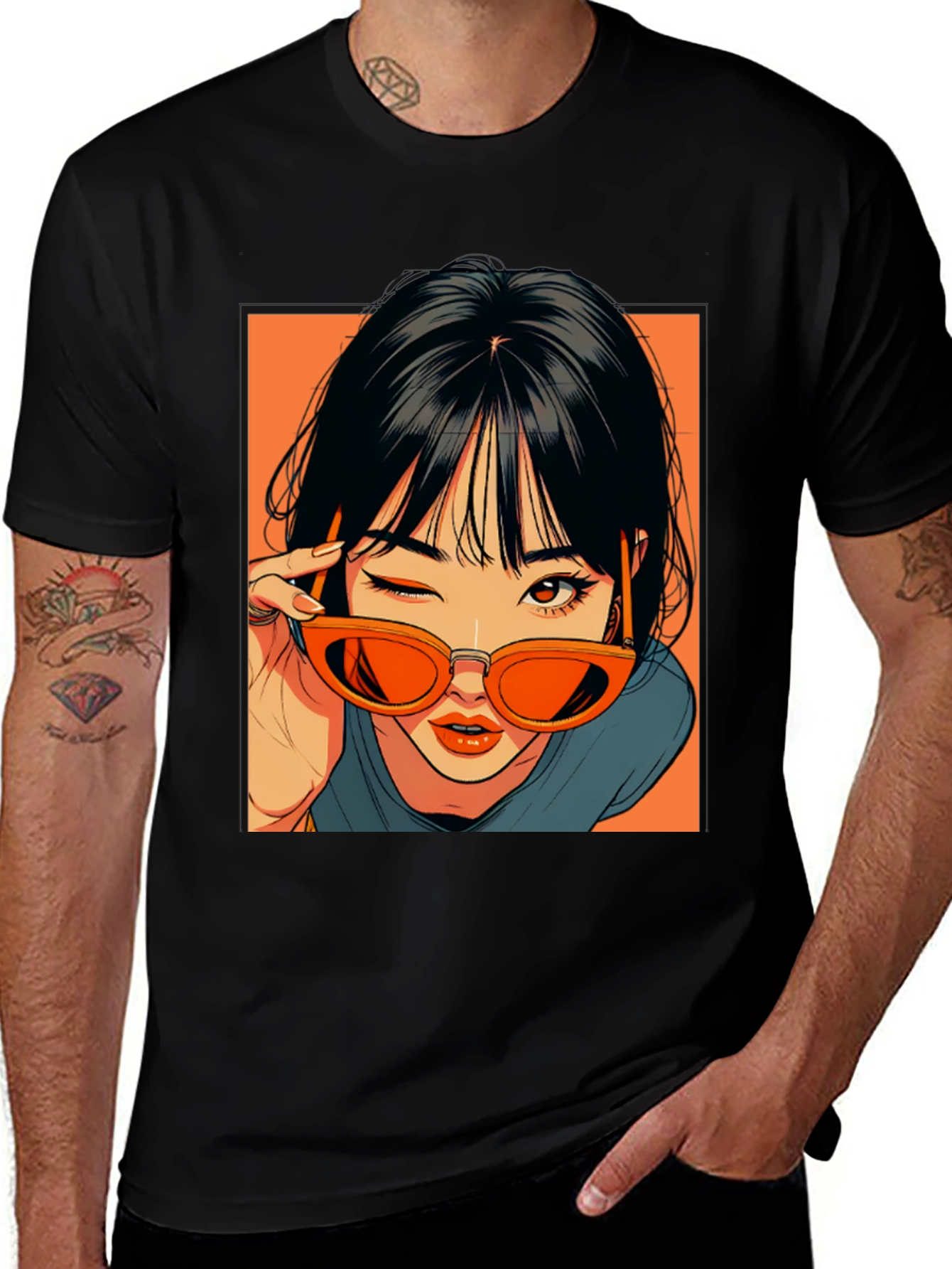 Anime Girl Graphic Tee - Retro Style