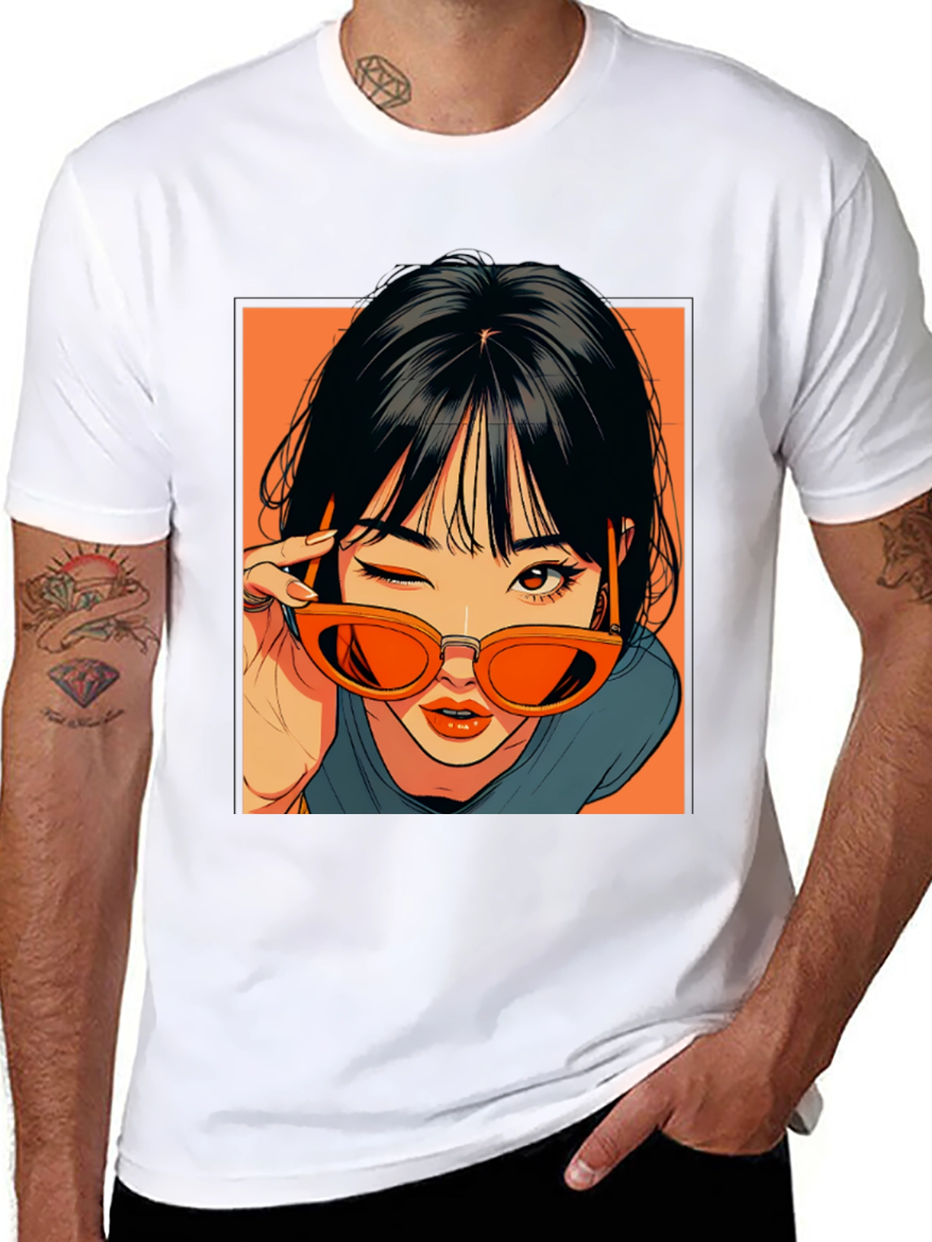 Anime Girl Graphic Tee - Retro Style
