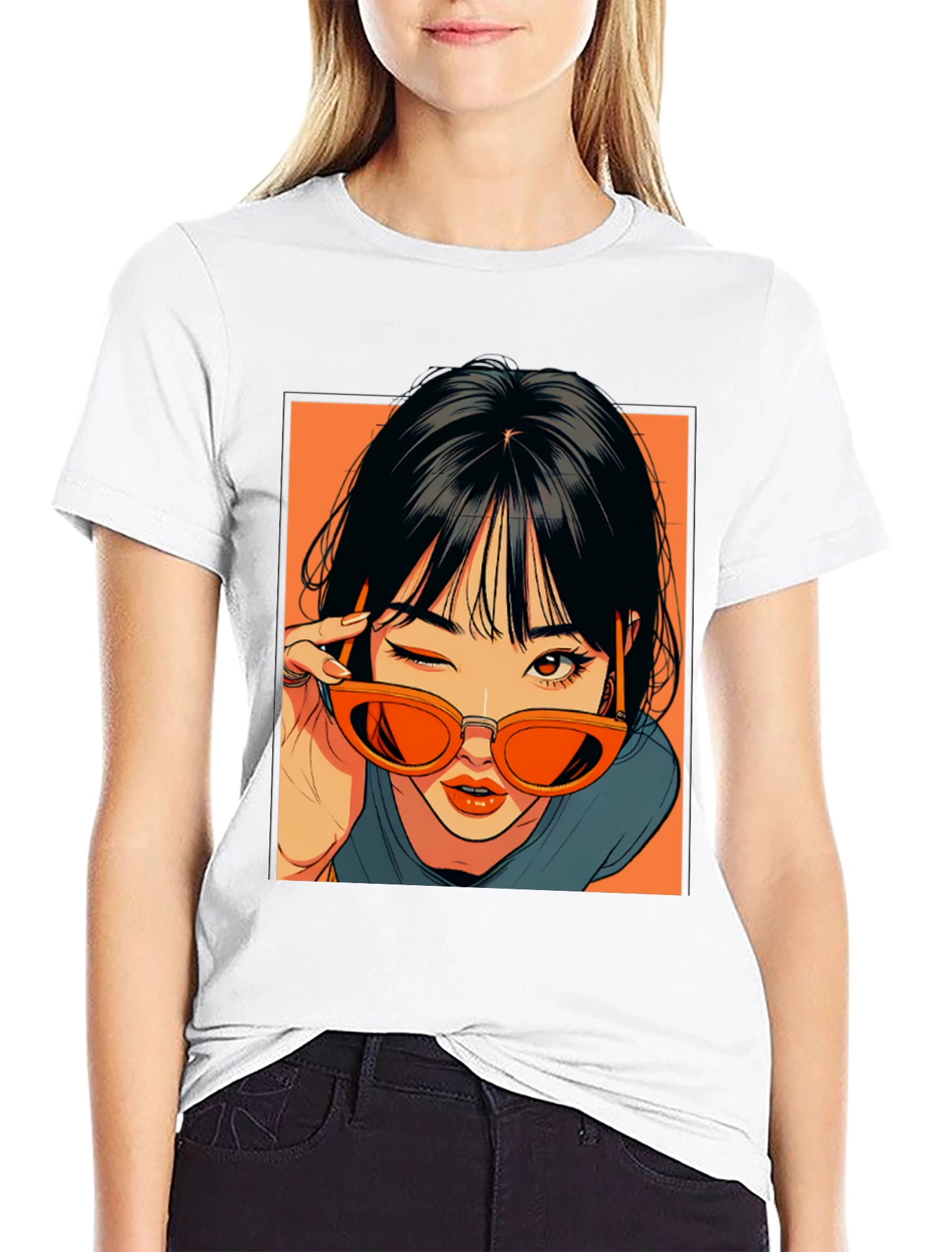 Anime Girl Graphic Tee - Retro Style