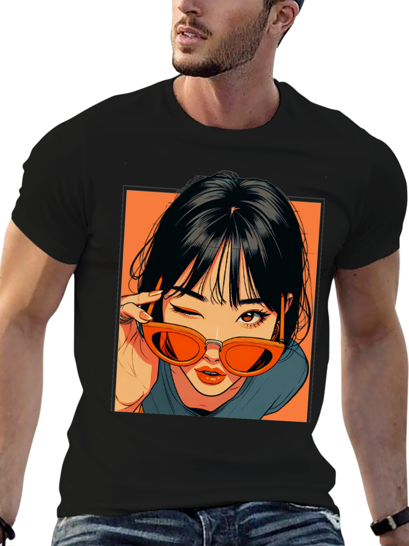 Anime Girl Graphic Tee - Retro Style