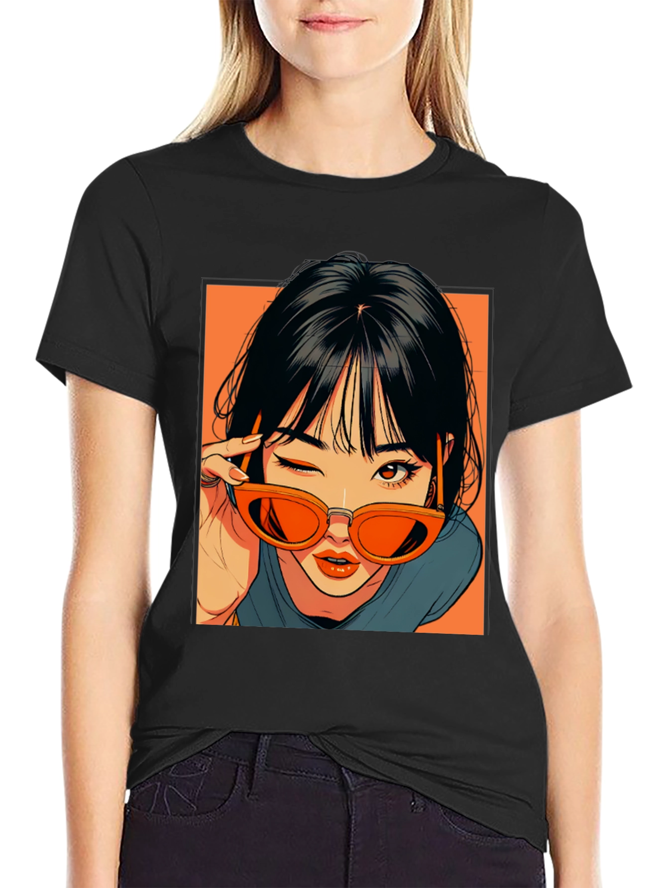 Anime Girl Graphic Tee - Retro Style