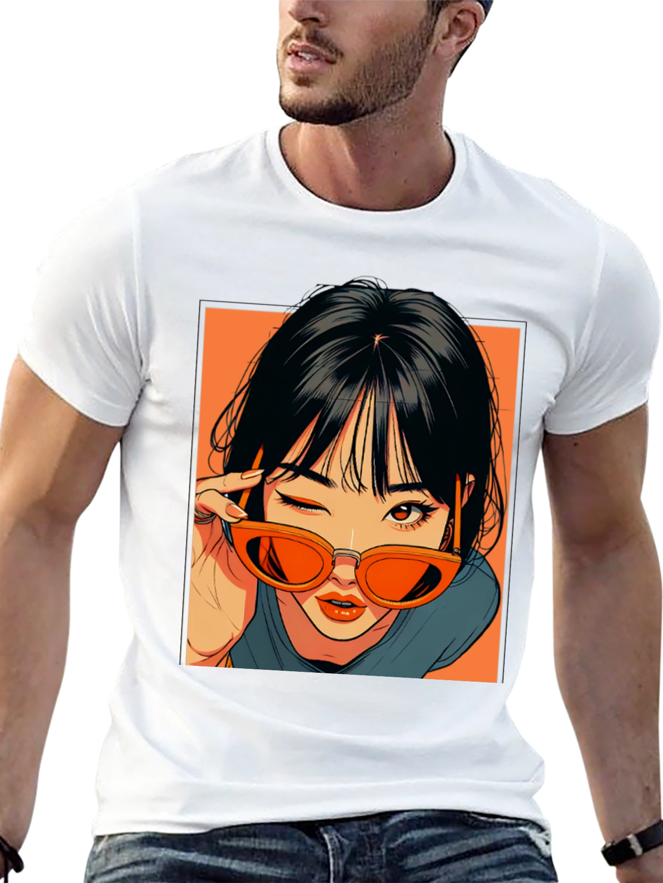 Anime Girl Graphic Tee - Retro Style