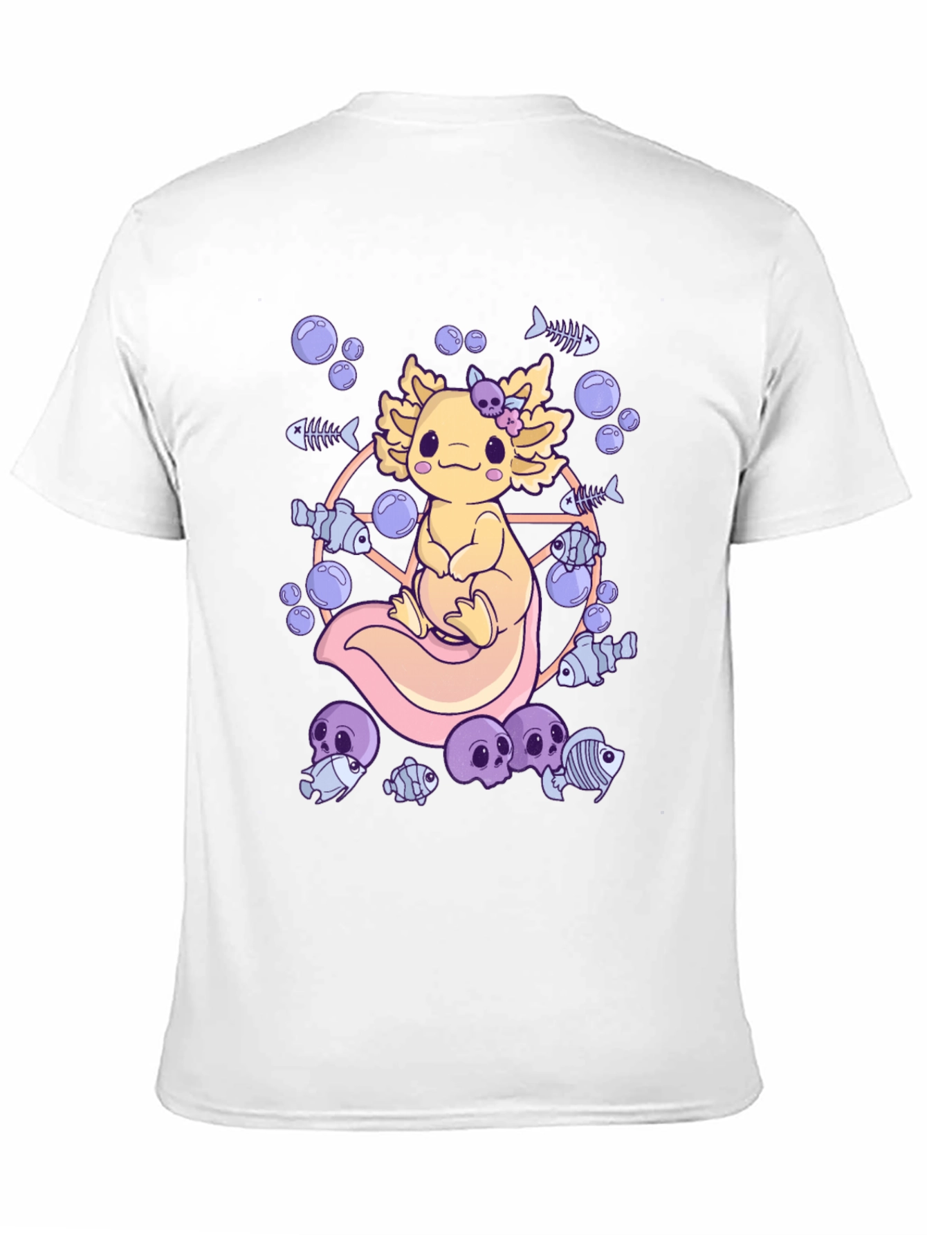 Axolotl Fish Skeleton Graphic T-Shirt