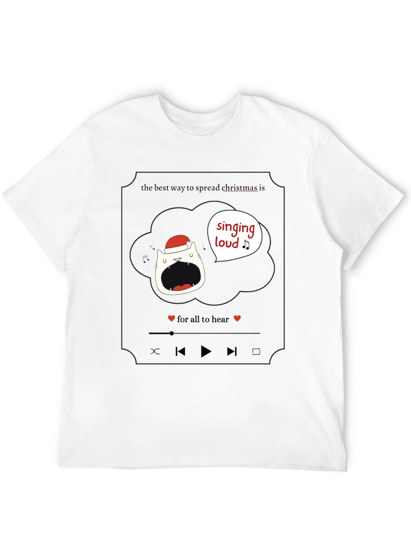 Singing Loud Christmas Cat T-Shirt