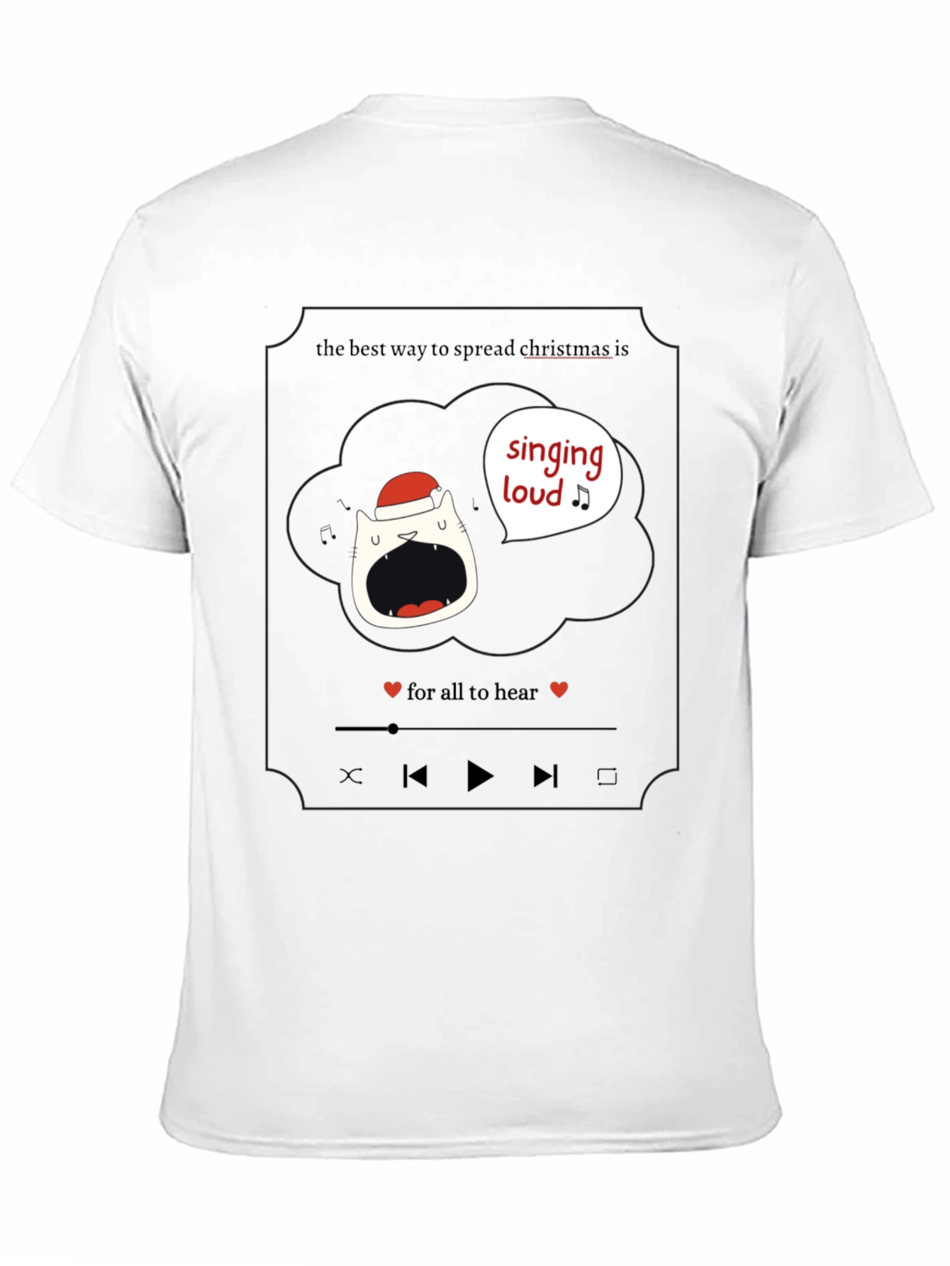 Singing Loud Christmas Cat T-Shirt