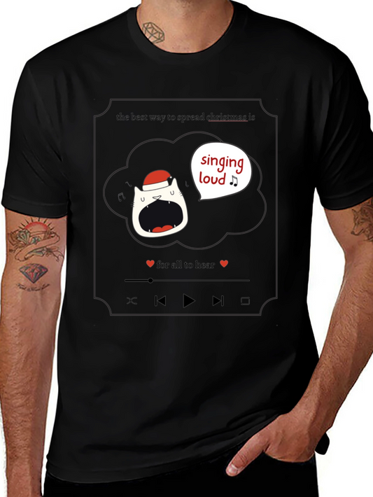 Singing Loud Christmas Cat T-Shirt