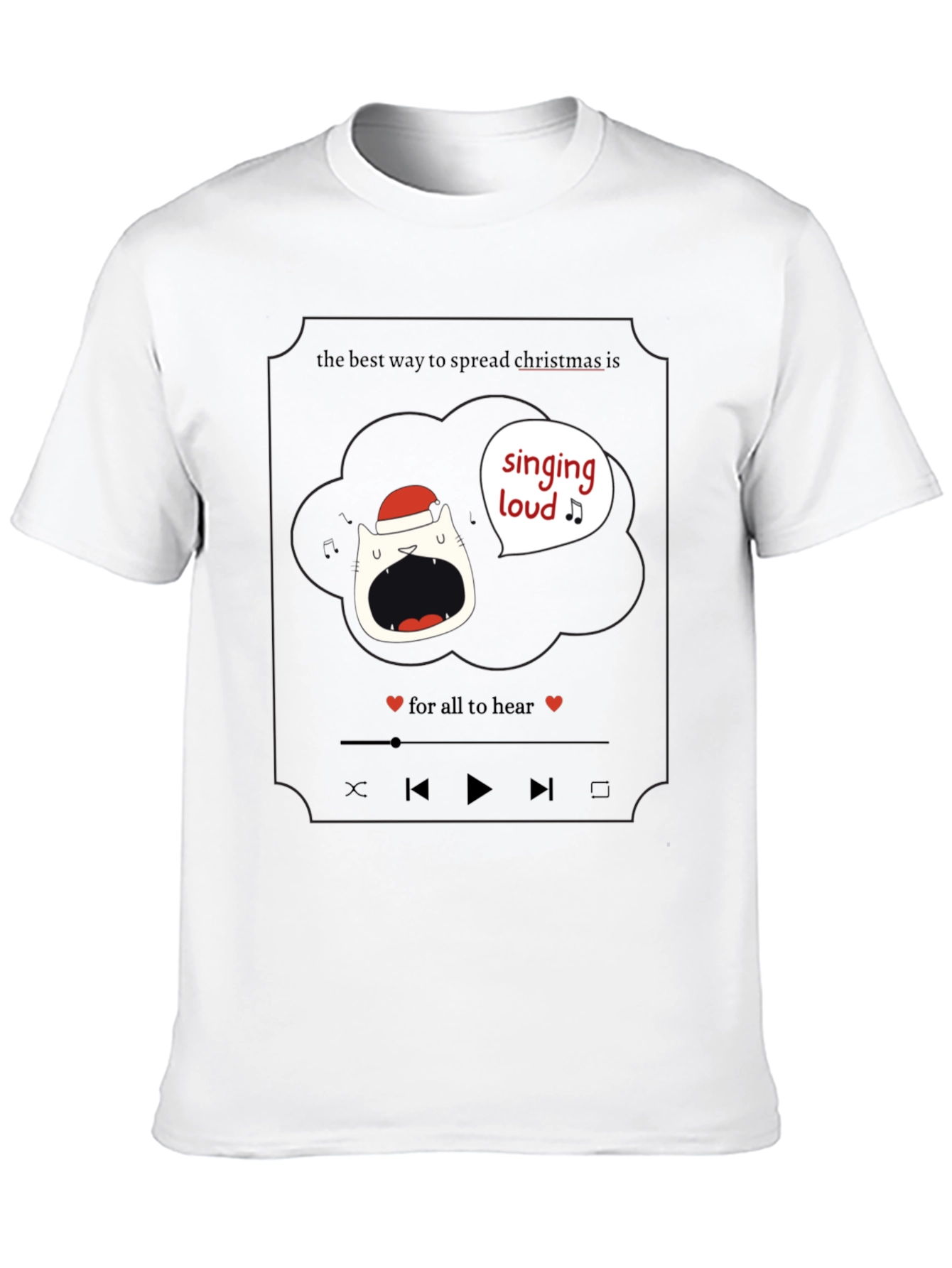 Singing Loud Christmas Cat T-Shirt