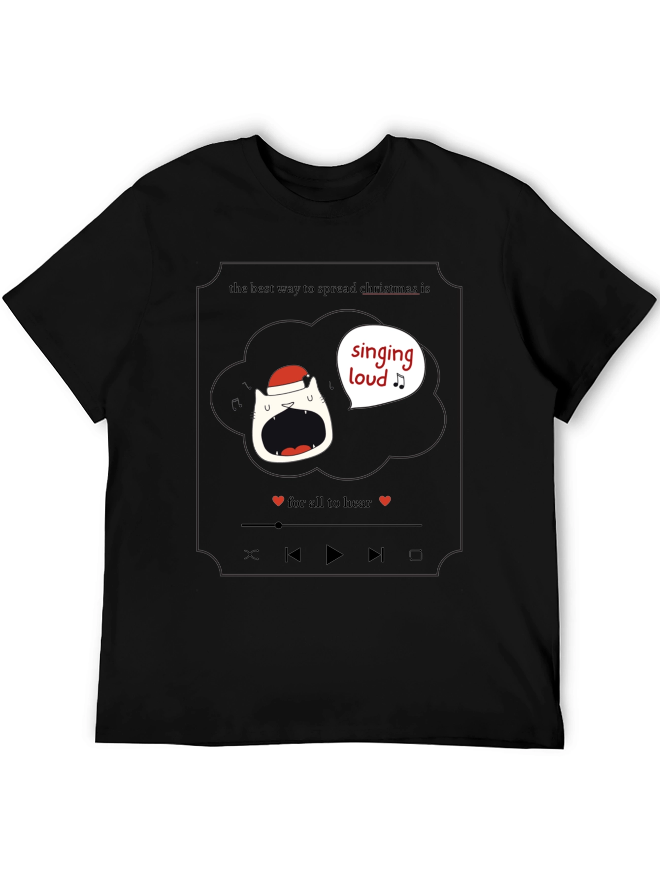 Singing Loud Christmas Cat T-Shirt