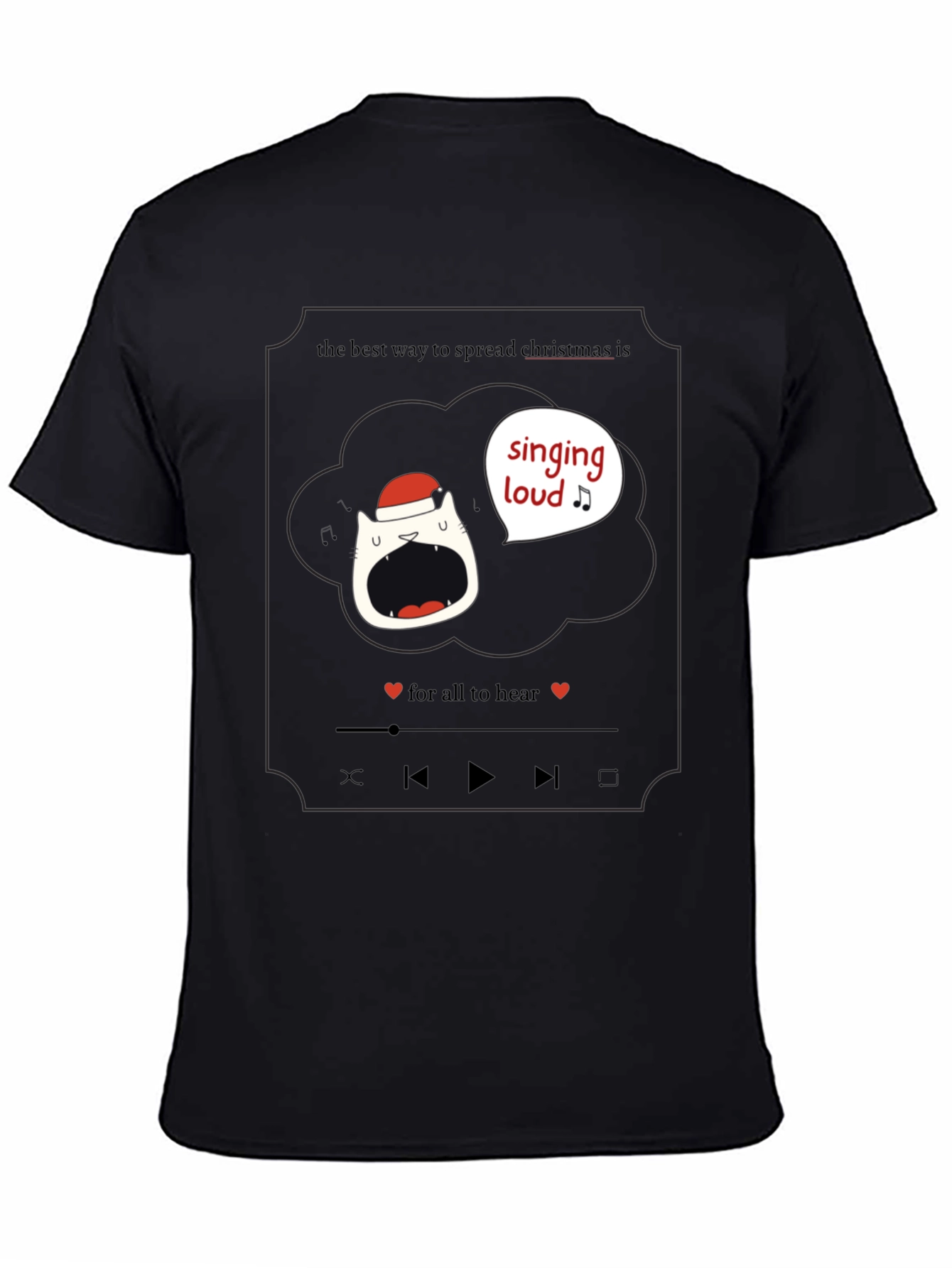 Singing Loud Christmas Cat T-Shirt