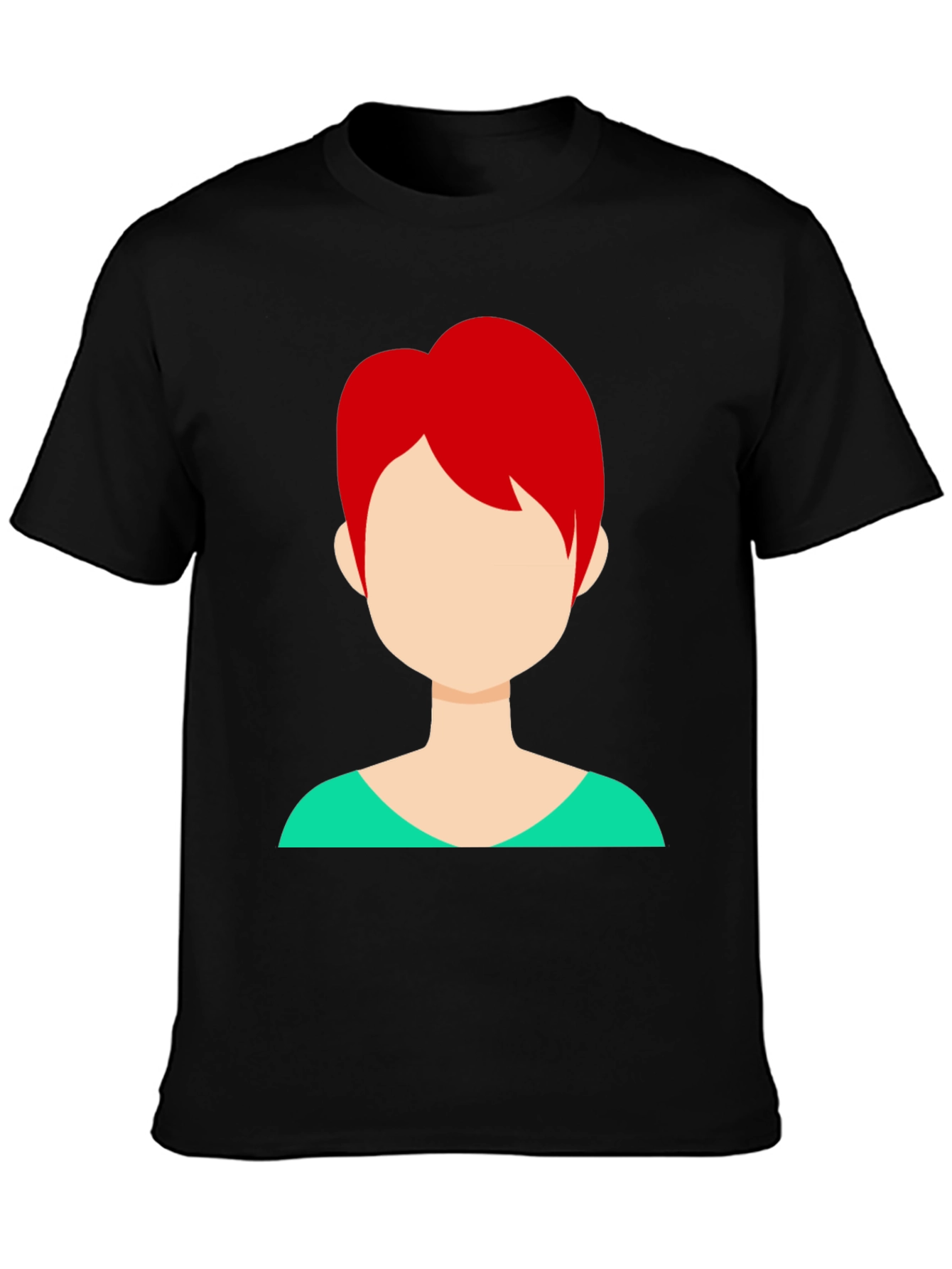 Trendy Tee: Faceless Redhead Graphic Shirt
