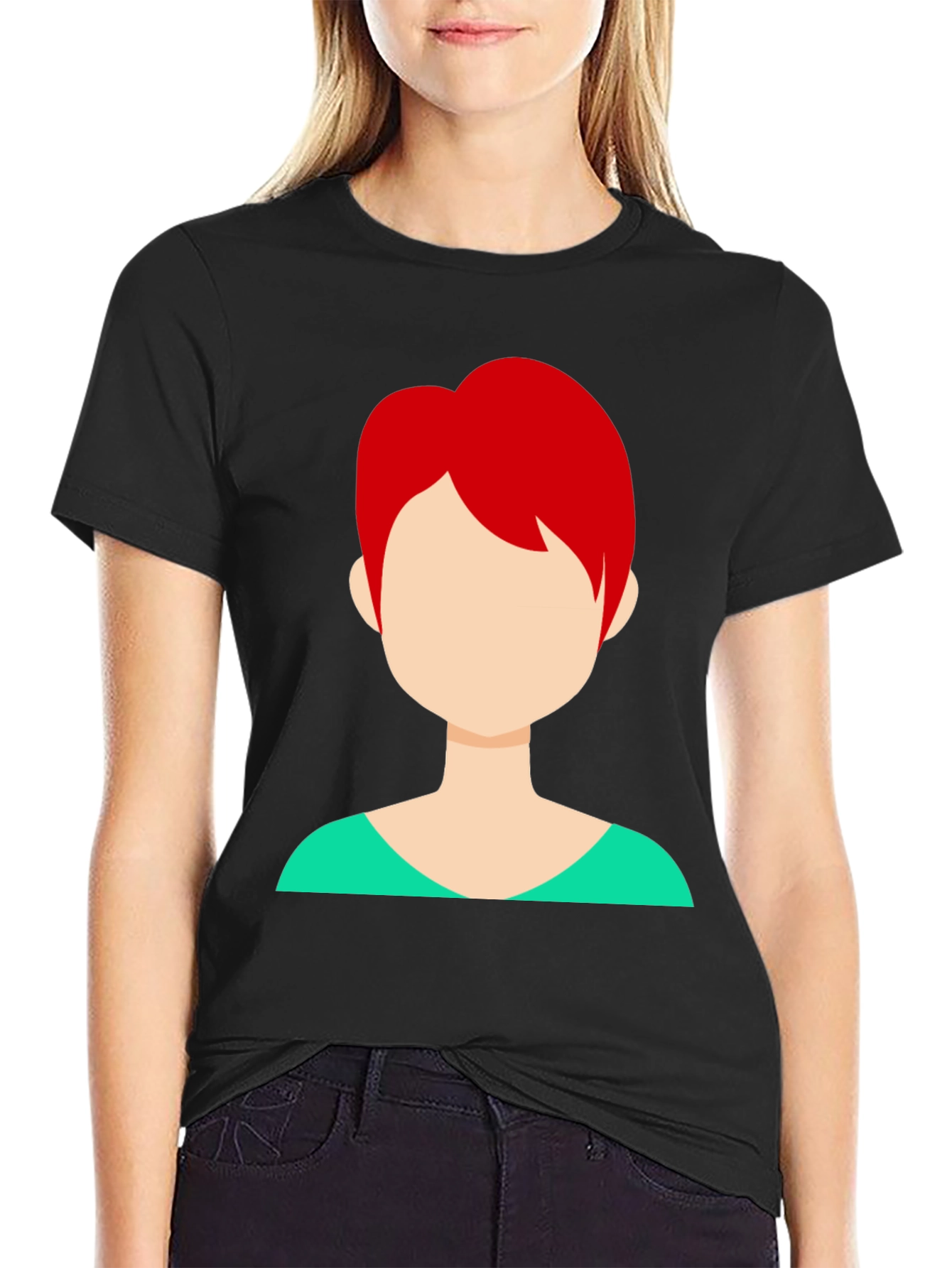 Trendy Tee: Faceless Redhead Graphic Shirt