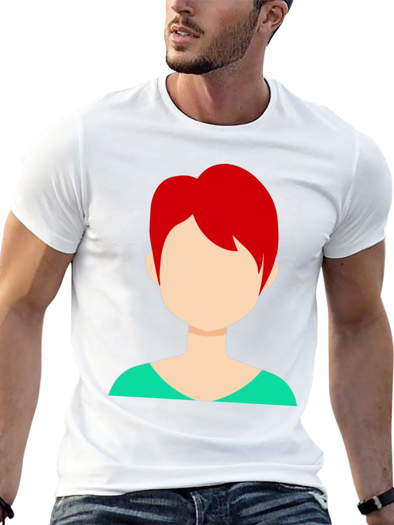 Trendy Tee: Faceless Redhead Graphic Shirt