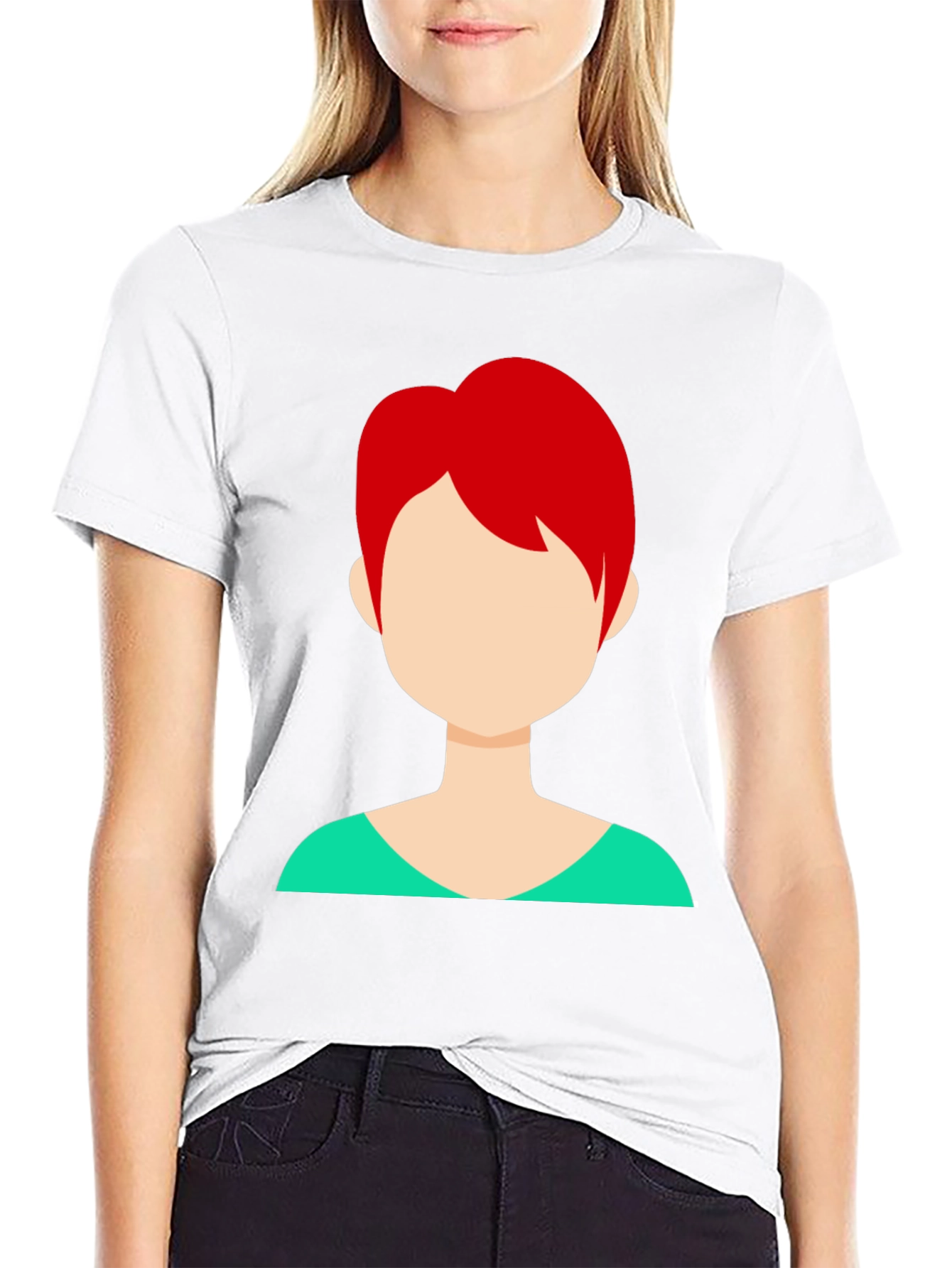 Trendy Tee: Faceless Redhead Graphic Shirt