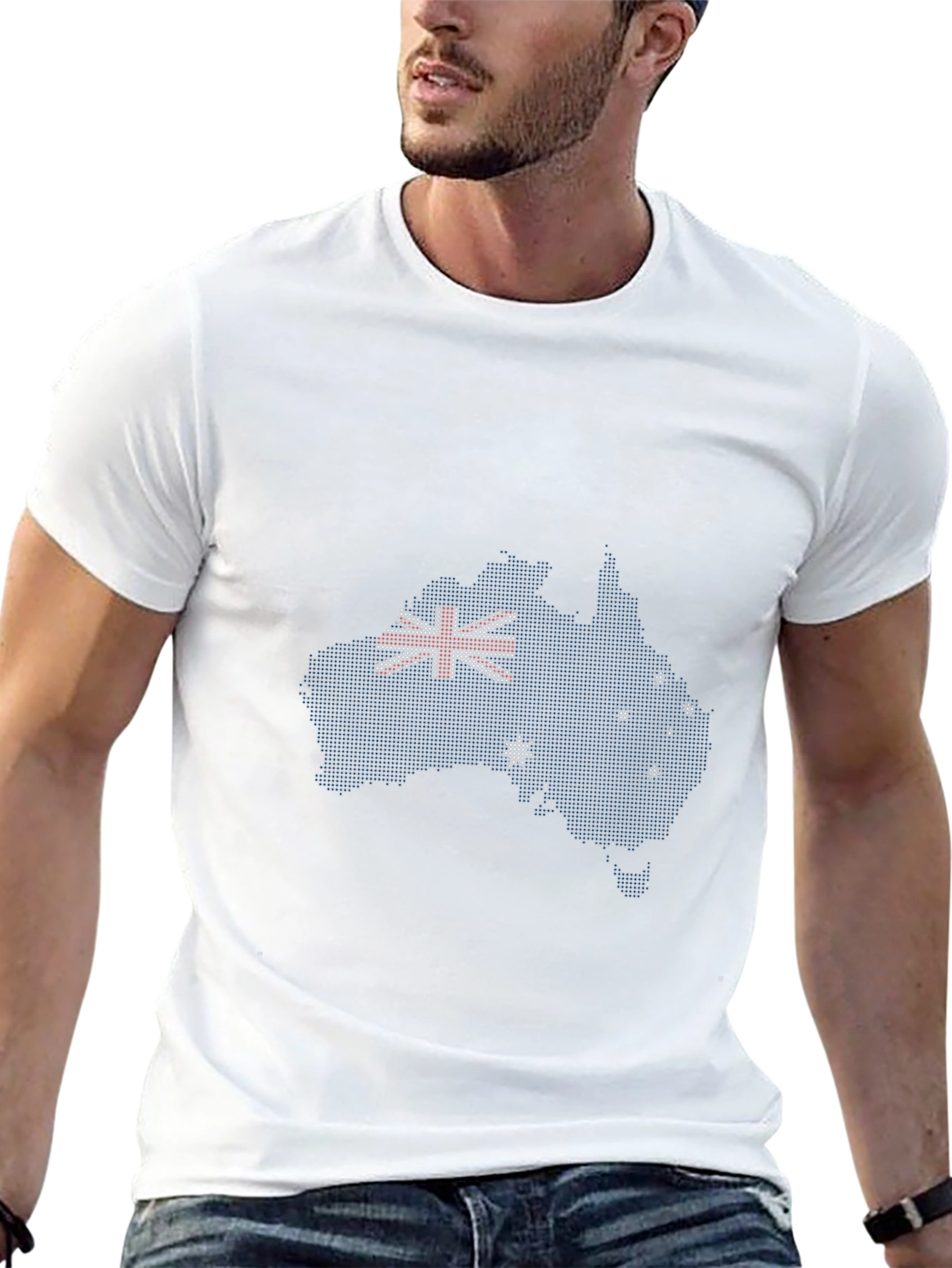 Australian Flag Map T-Shirt - Black