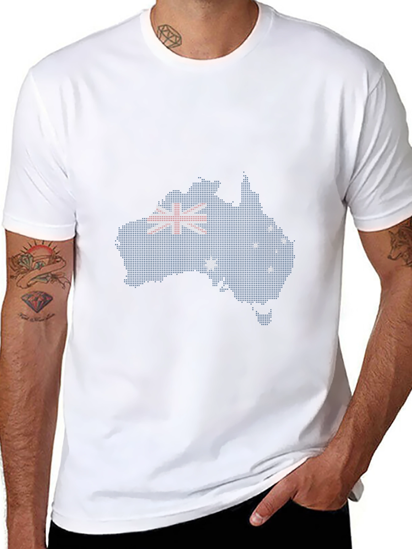 Australian Flag Map T-Shirt - Black