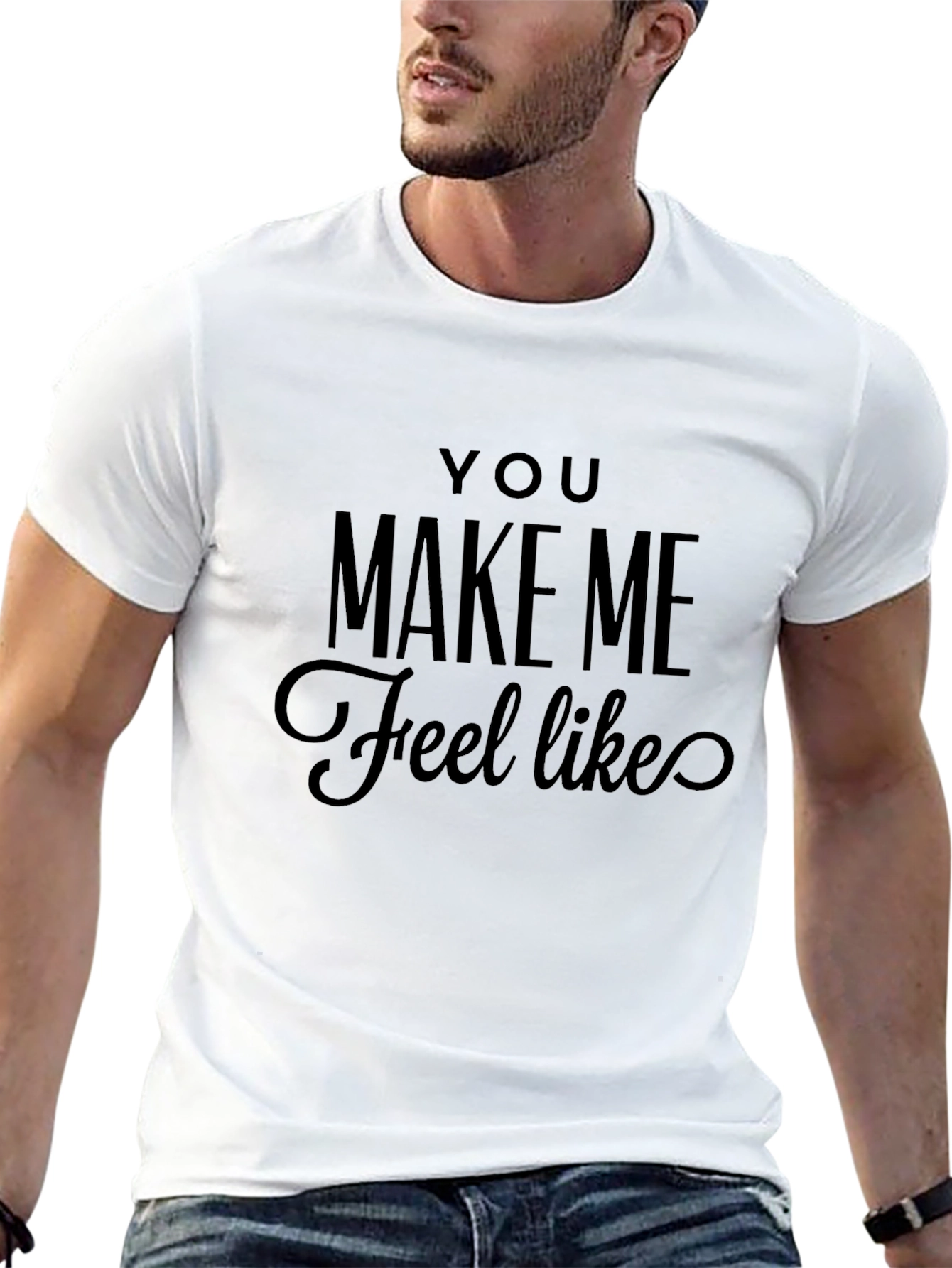 You Make Me Feel Like Graphic Tee - Black