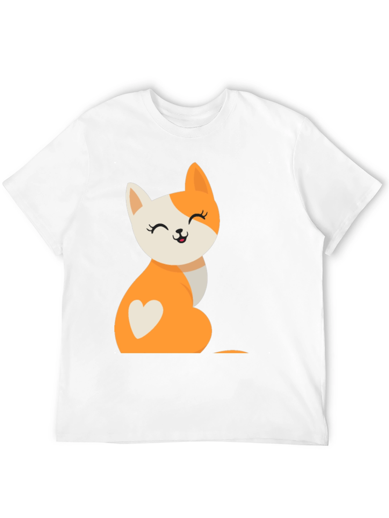 Cute Cartoon Cat T-Shirt - Black