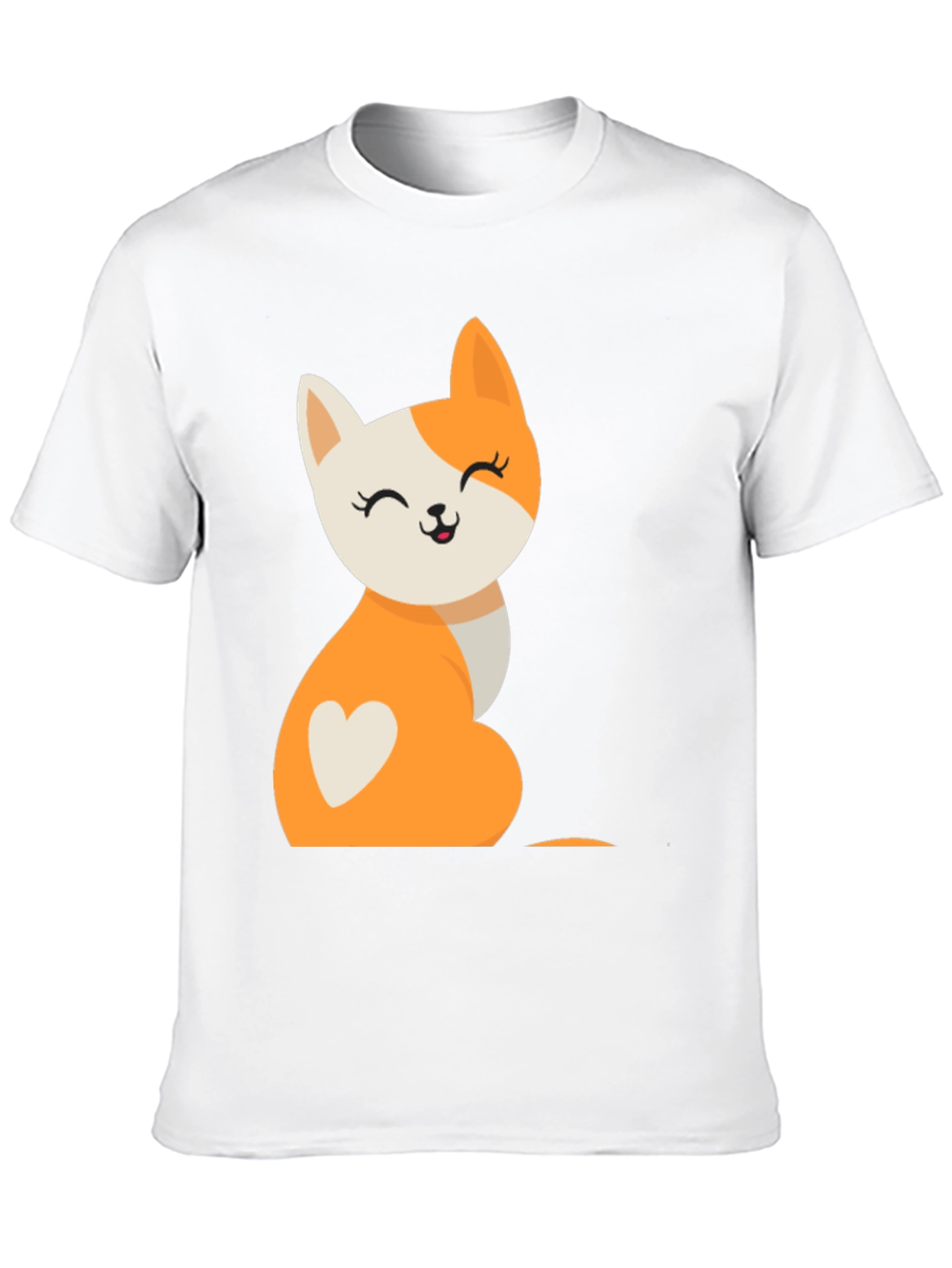 Cute Cartoon Cat T-Shirt - Black